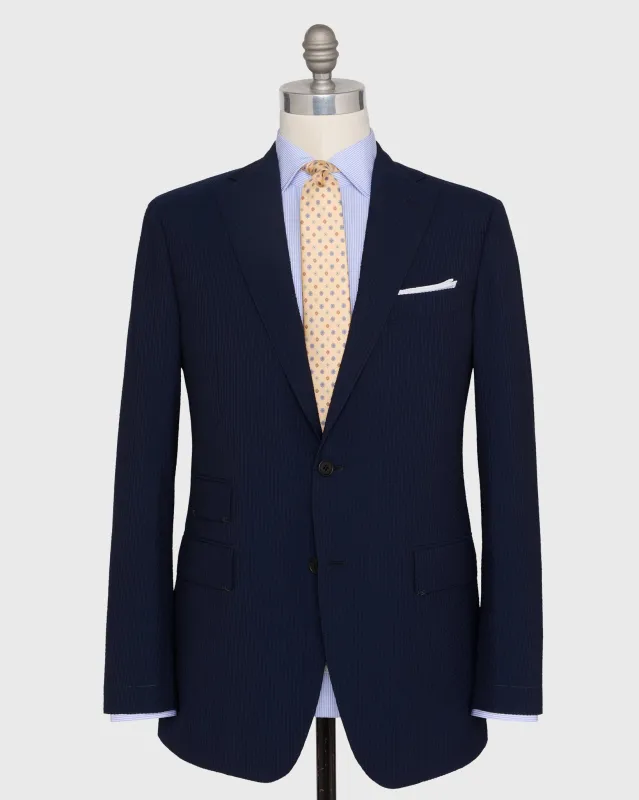 Kincaid No. 3 Suit in Navy Seersucker made by Sid Mashburn
