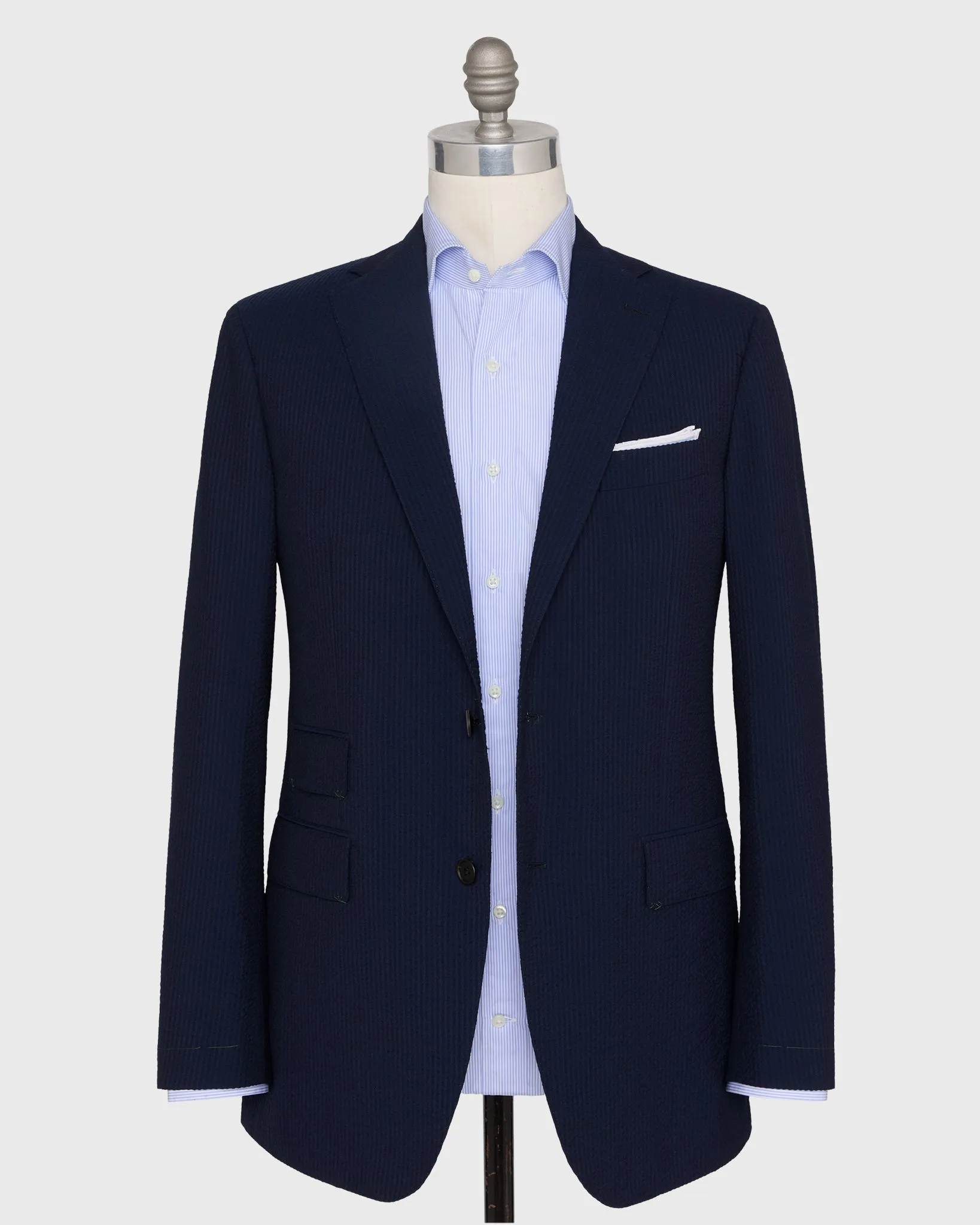 Kincaid No. 3 Suit in Navy Seersucker sold by Mashburn product image thumbnail 3