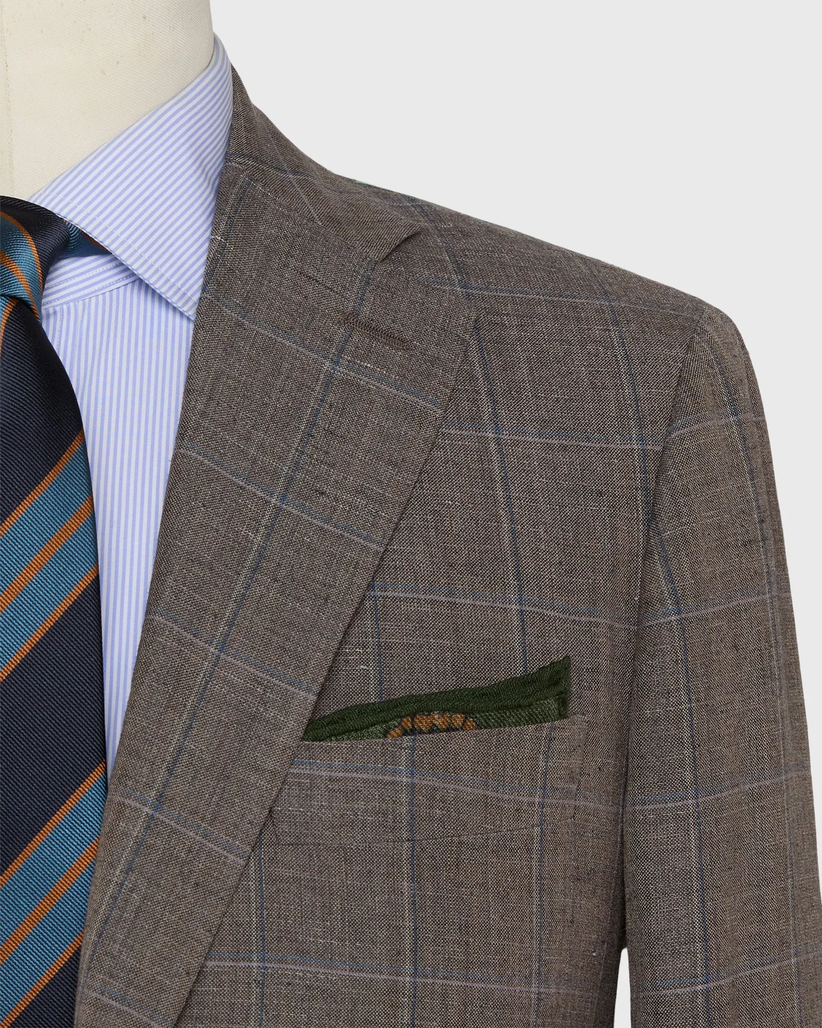 Virgil No. 3 Suit in Mocha/Blue/Bone Windowpane Plainweave sold by Mashburn product image thumbnail 2