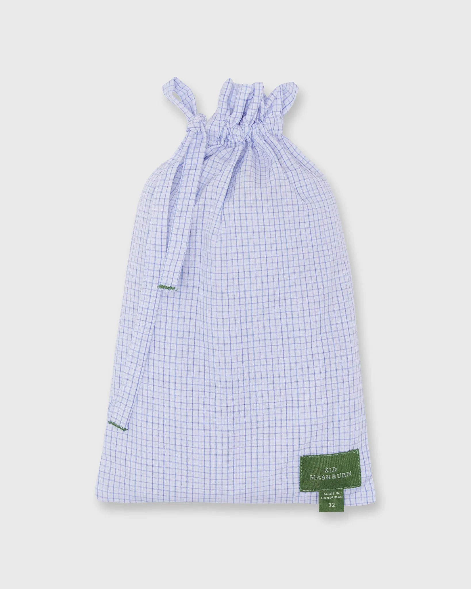Button-Front Boxer Short in Blue Multi Check Poplin sold by Mashburn product image thumbnail 2