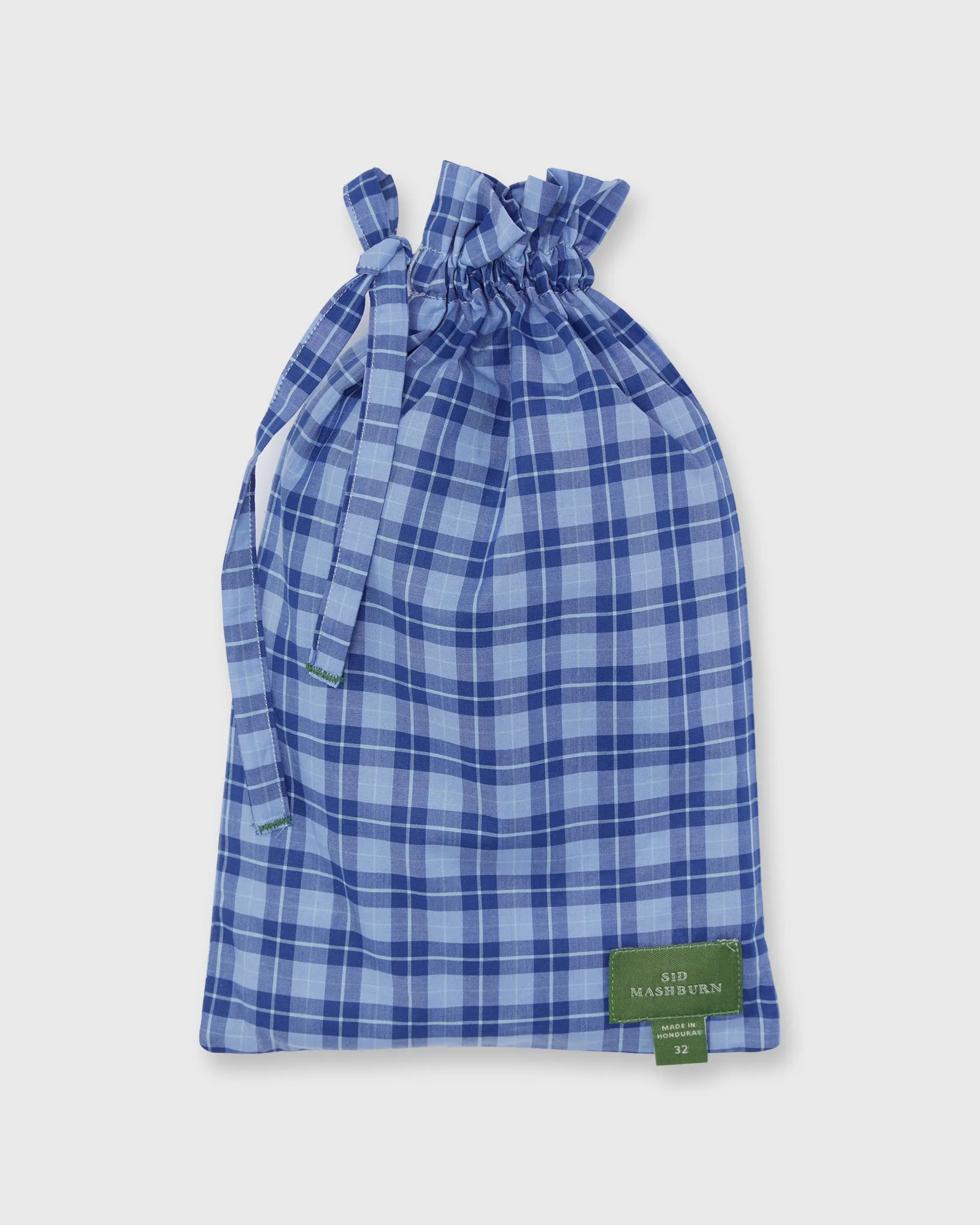 Button-Front Boxer Short in Blue/Sky Tattersall Poplin sold by Mashburn product image thumbnail 2