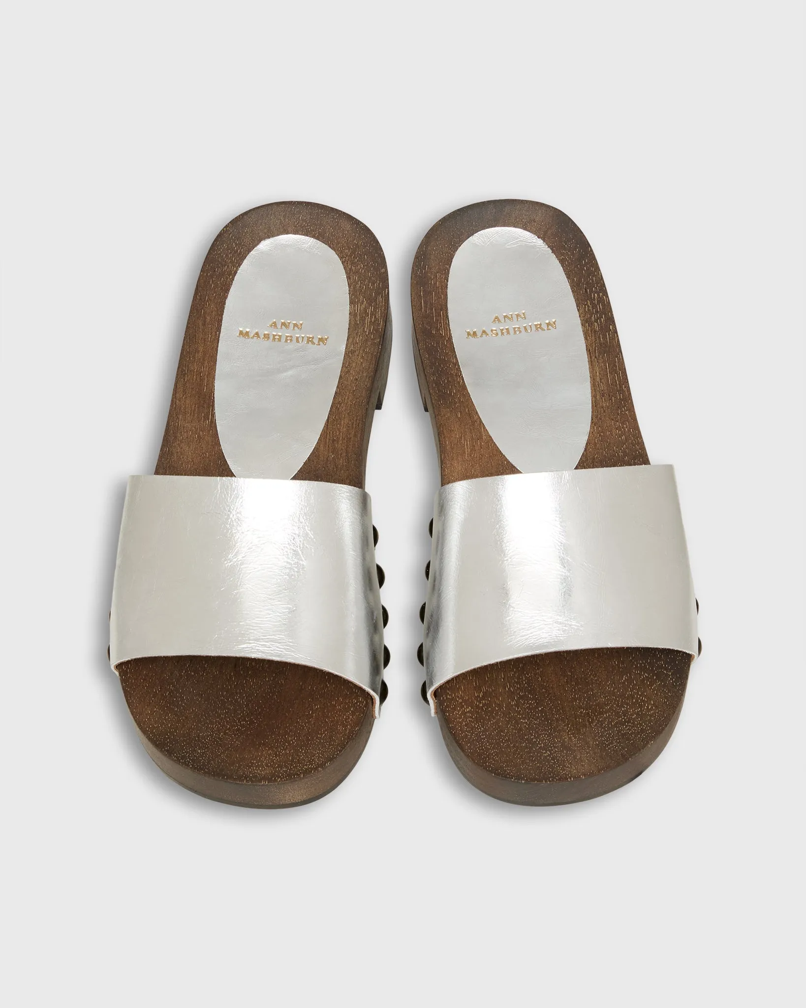 Slide Clog in Silver Leather sold by Mashburn product image thumbnail 2