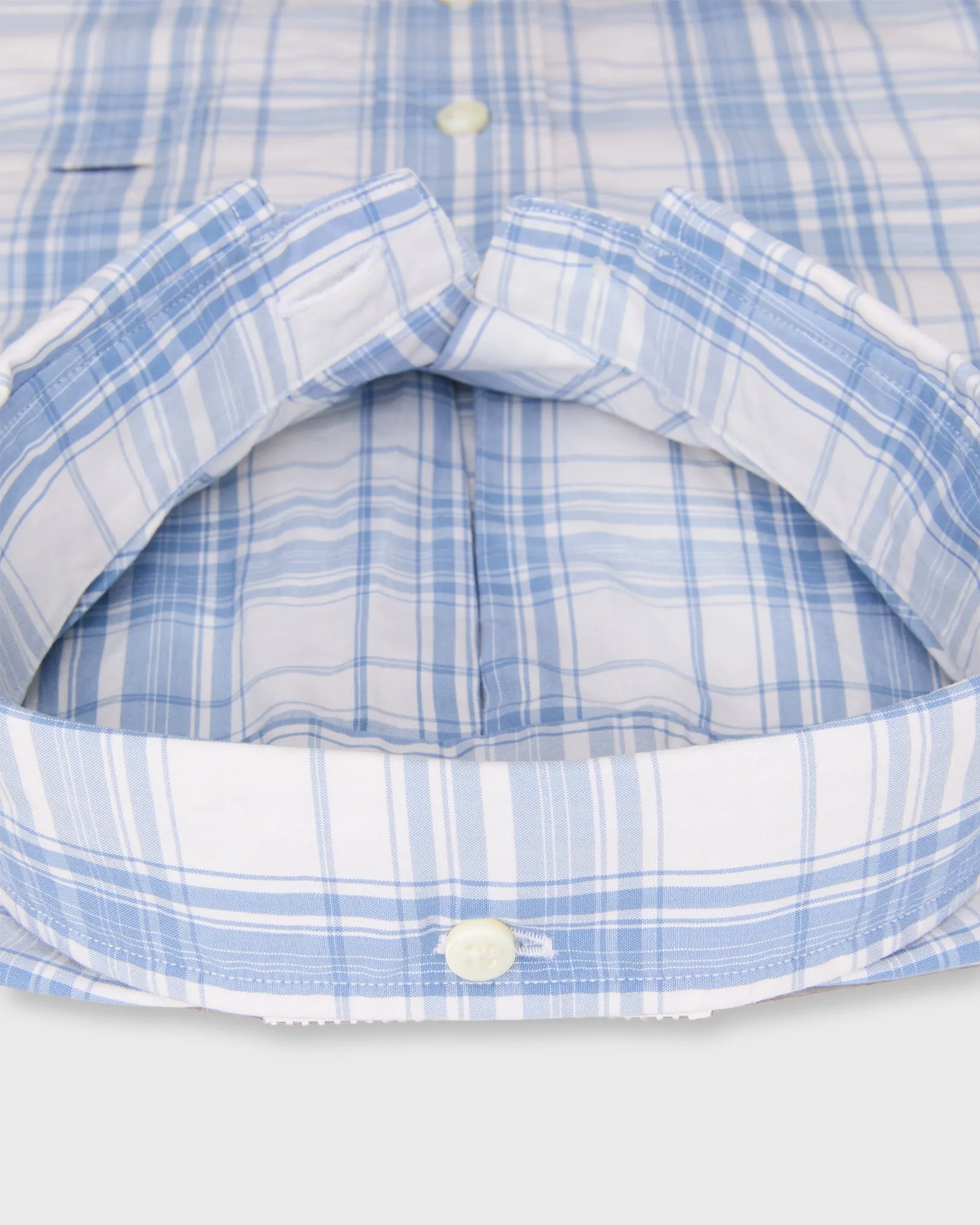 Button-Down Sport Shirt in Bone/Harbor Plaid Poplin sold by Mashburn product image thumbnail 3