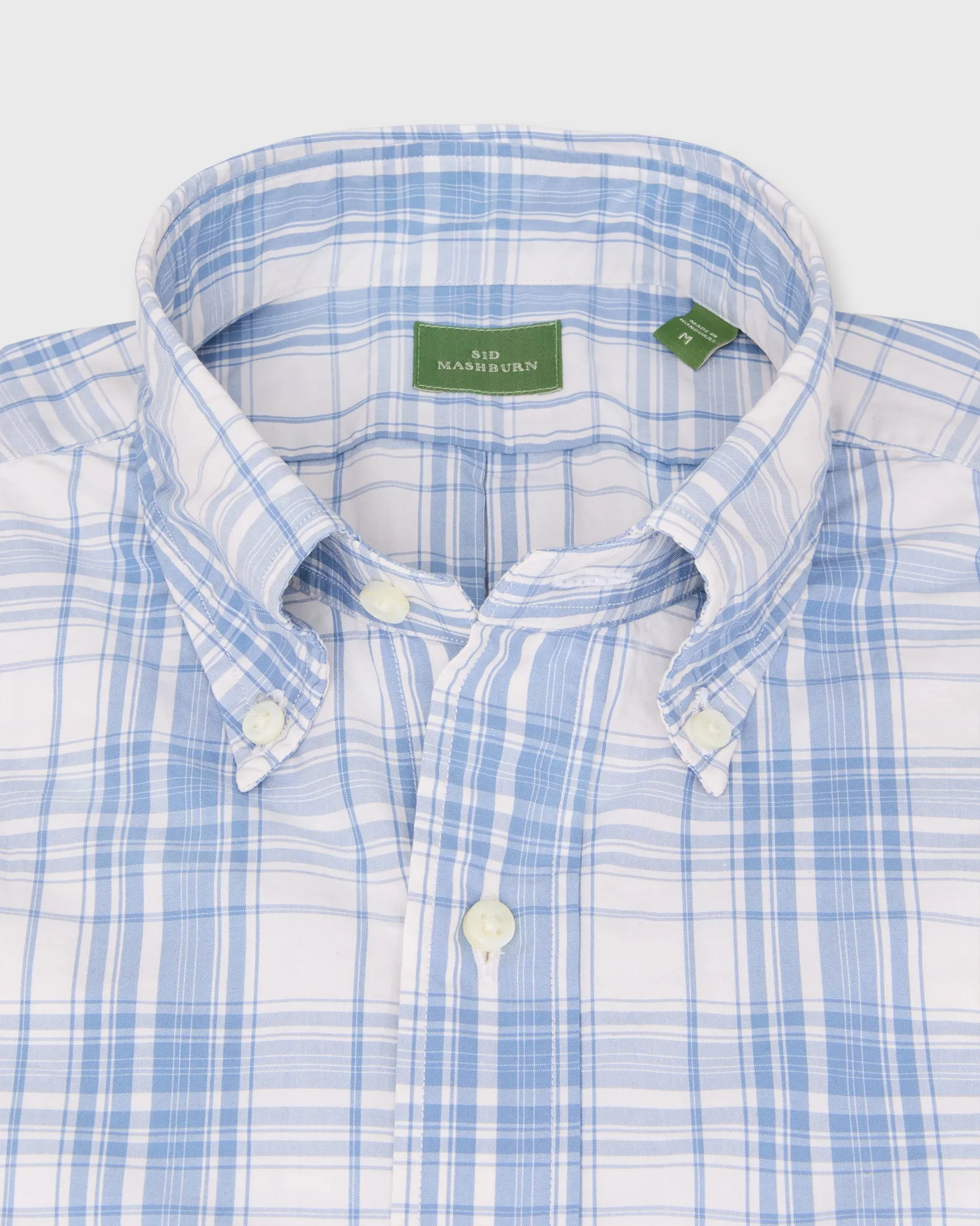 Button-Down Sport Shirt in Bone/Harbor Plaid Poplin sold by Mashburn product image thumbnail 2