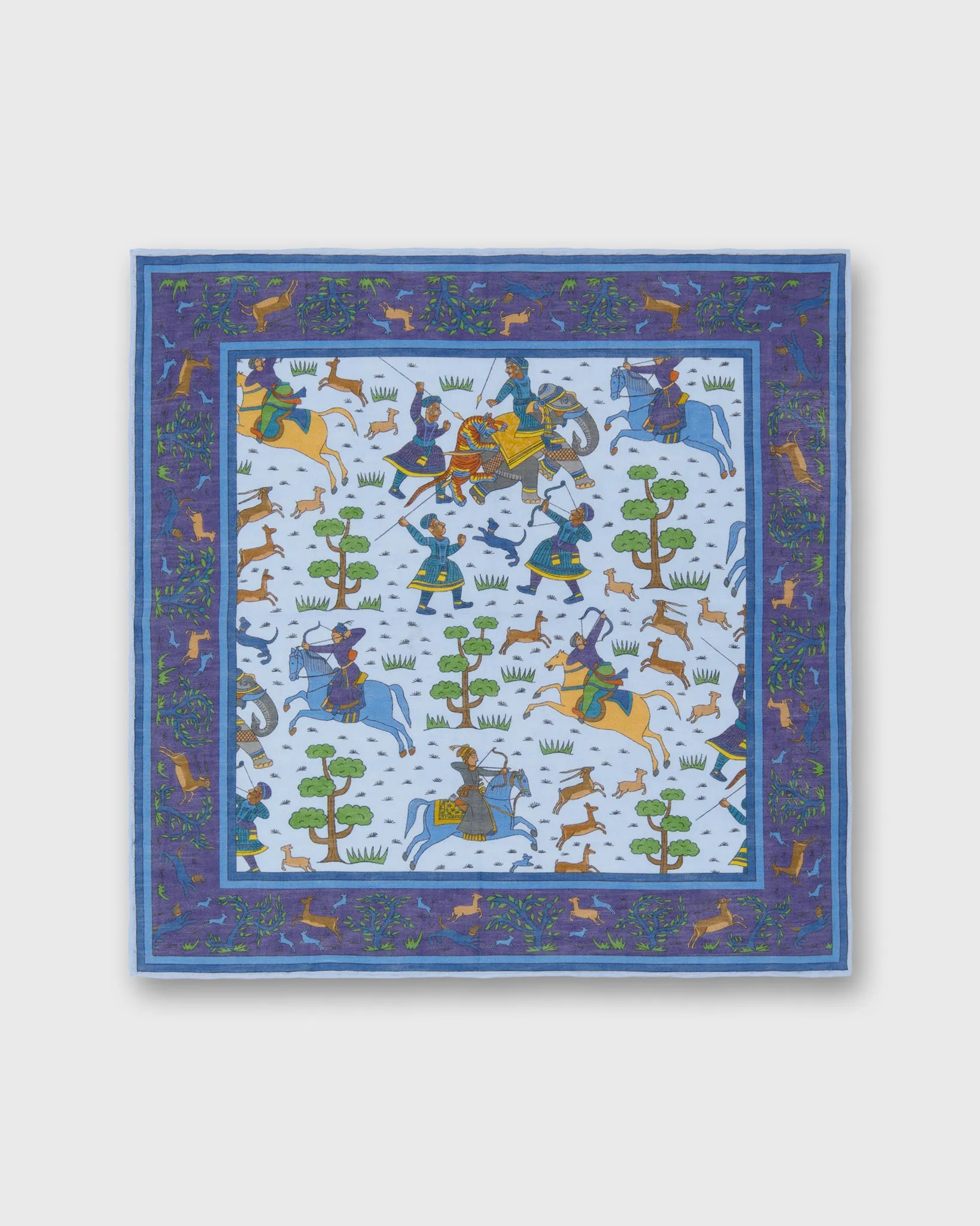 Linen/Cotton Print Pocket Square in Sky Archer Scene sold by Mashburn product image thumbnail 2