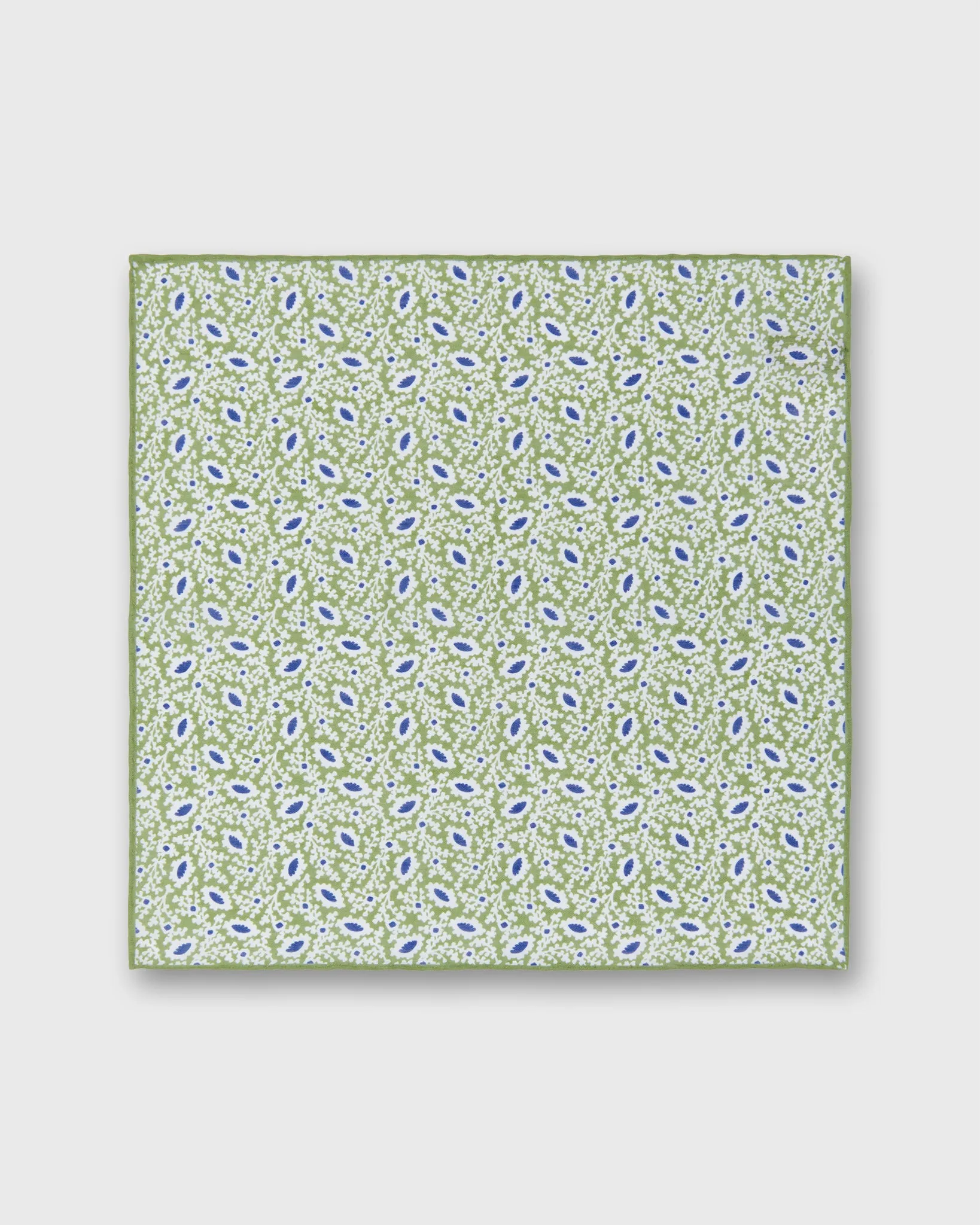 Linen/Cotton Print Pocket Square in Spring/Chalk/Navy Floral sold by Mashburn product image thumbnail 2