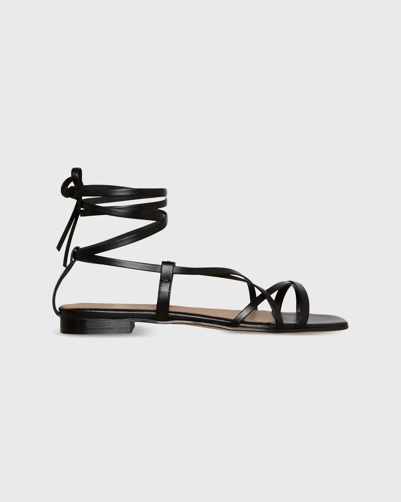 Chloe Tie Sandal in Black Leather sold by Mashburn
