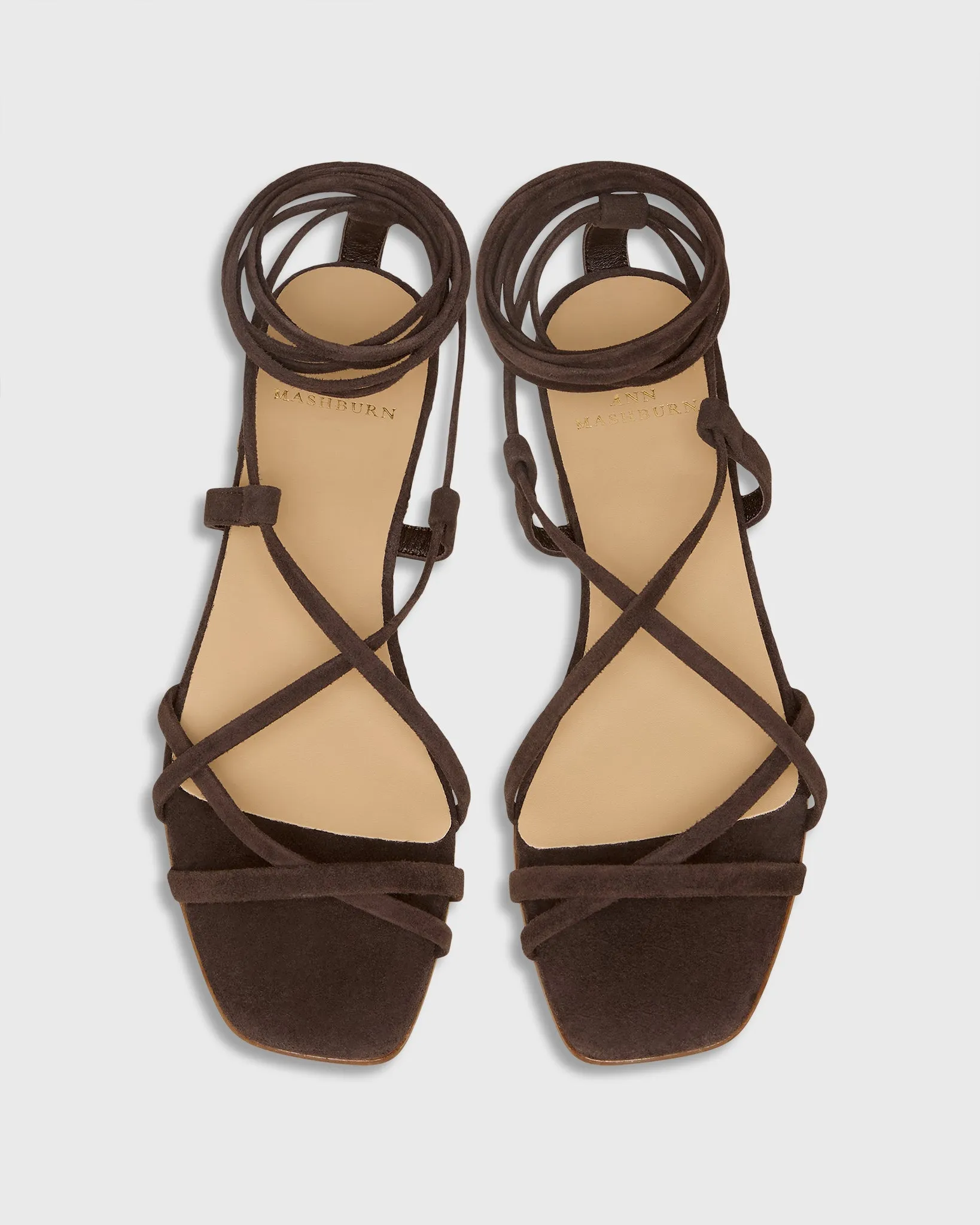 Chloe Tie Sandal in Chocolate Suede sold by Mashburn product image thumbnail 2