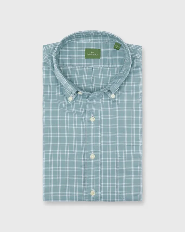 Button-Down Sport Shirt in Lovat/Bone Check Oxford made by Sid Mashburn