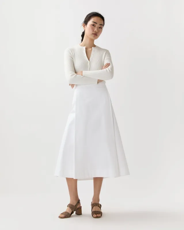 Sophia Skirt in White Poplin made by Mashburn