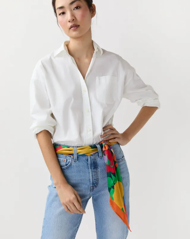 Large Hand-Rolled Scarf in Multi Marina's Tea Garden Liberty Fabric Silk Twill made by Mashburn