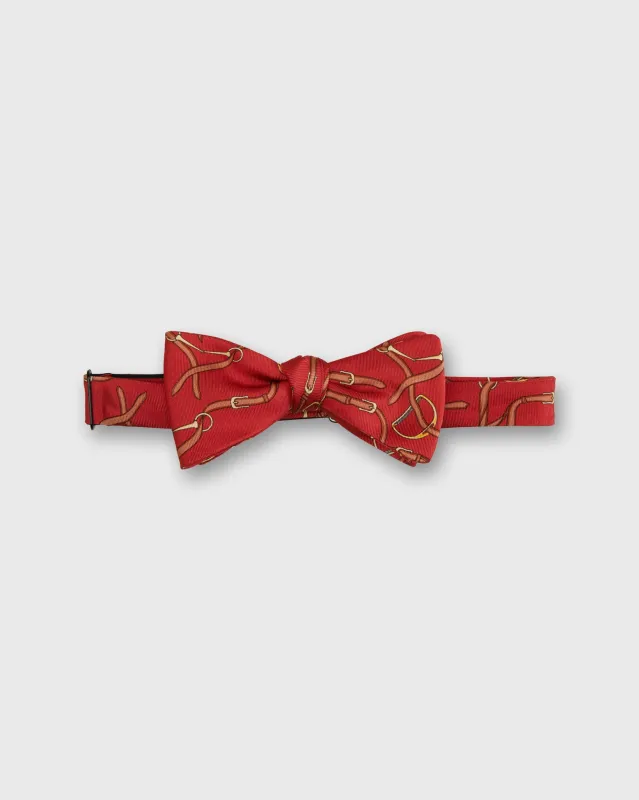 Silk Bow Tie in Red Stirrups made by Sid Mashburn