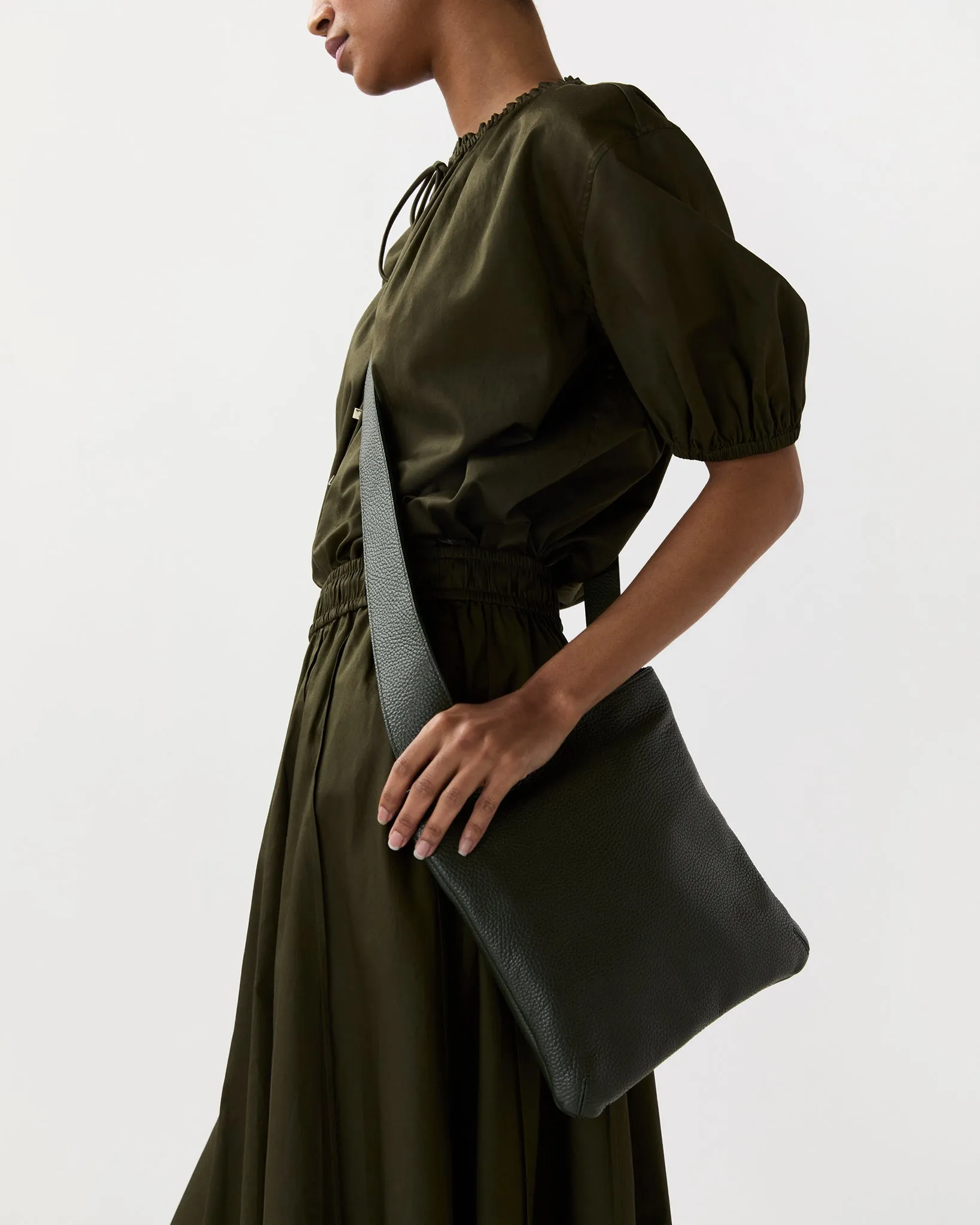 Florence Crossbody Pouch in Loden Leather sold by Mashburn