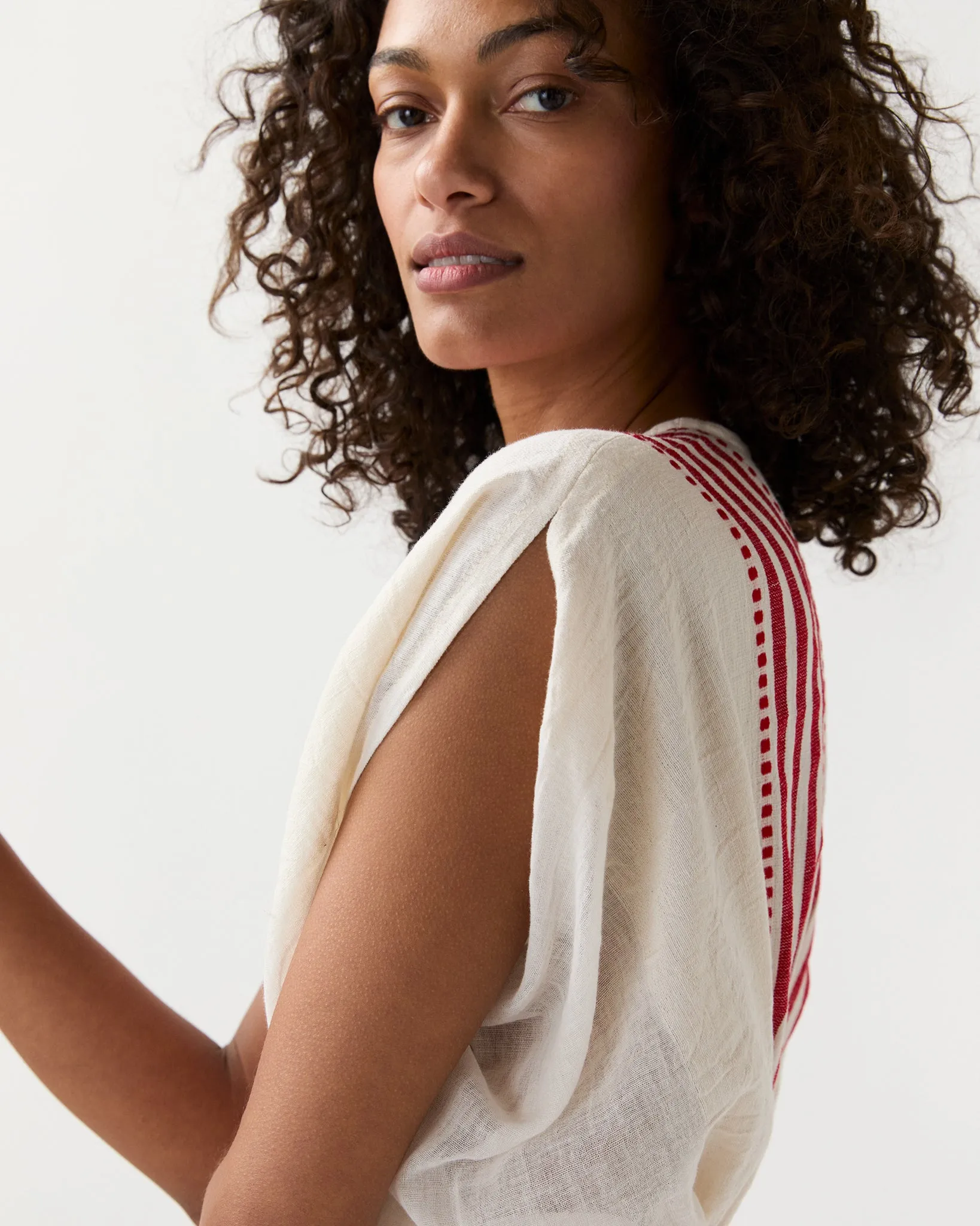 Leila Plunge Dress in Eshe Red sold by Mashburn product image thumbnail 5