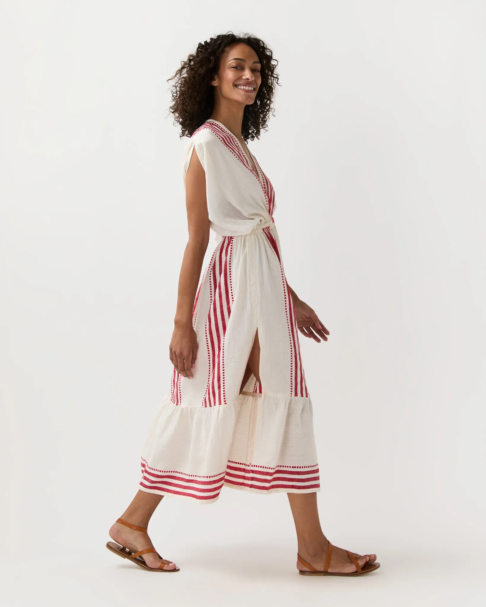Leila Plunge Dress in Eshe Red sold by Mashburn product image thumbnail 3