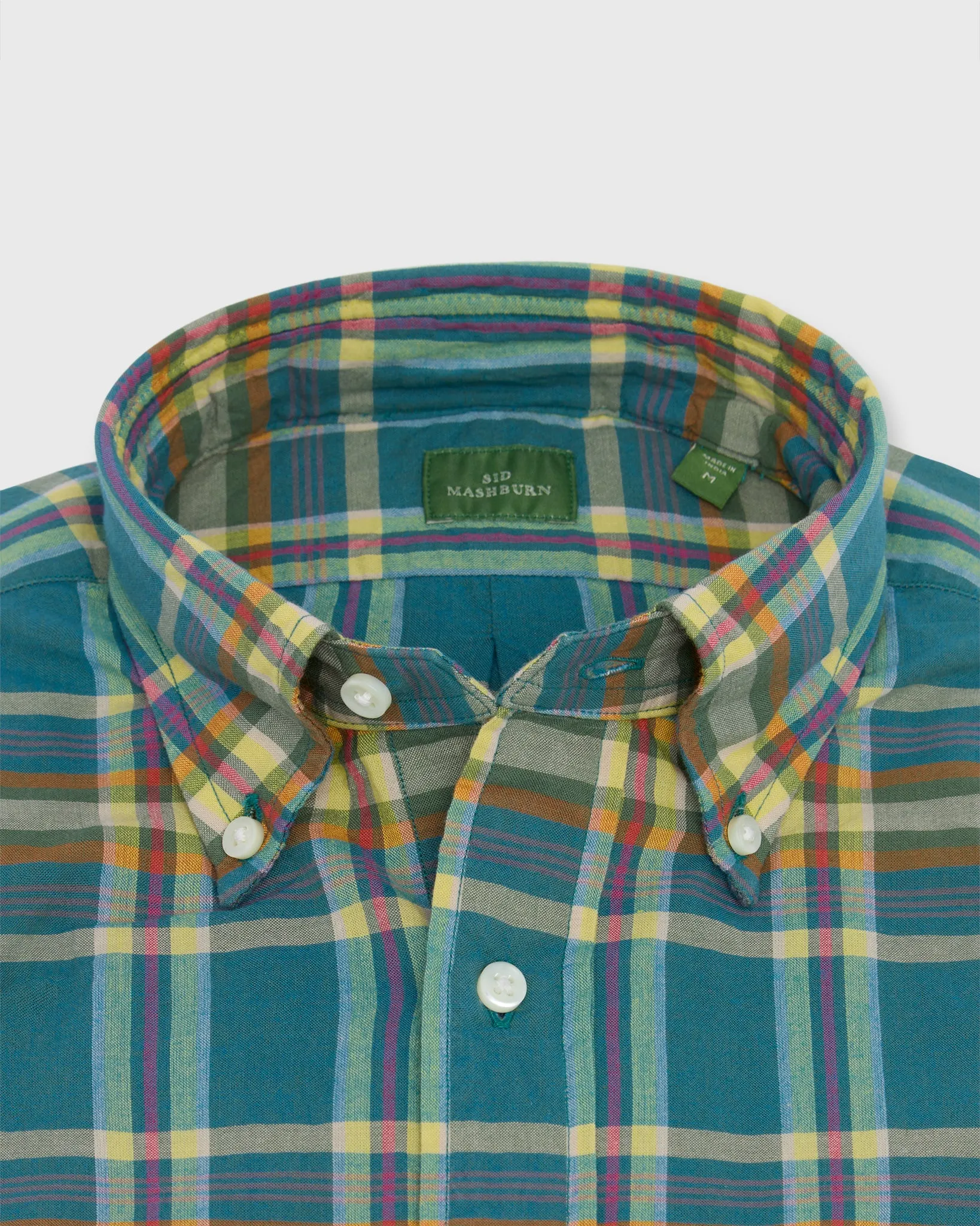 Button-Down Sport Shirt in Bluegrass/Yellow/Berry Madras sold by Mashburn product image thumbnail 2