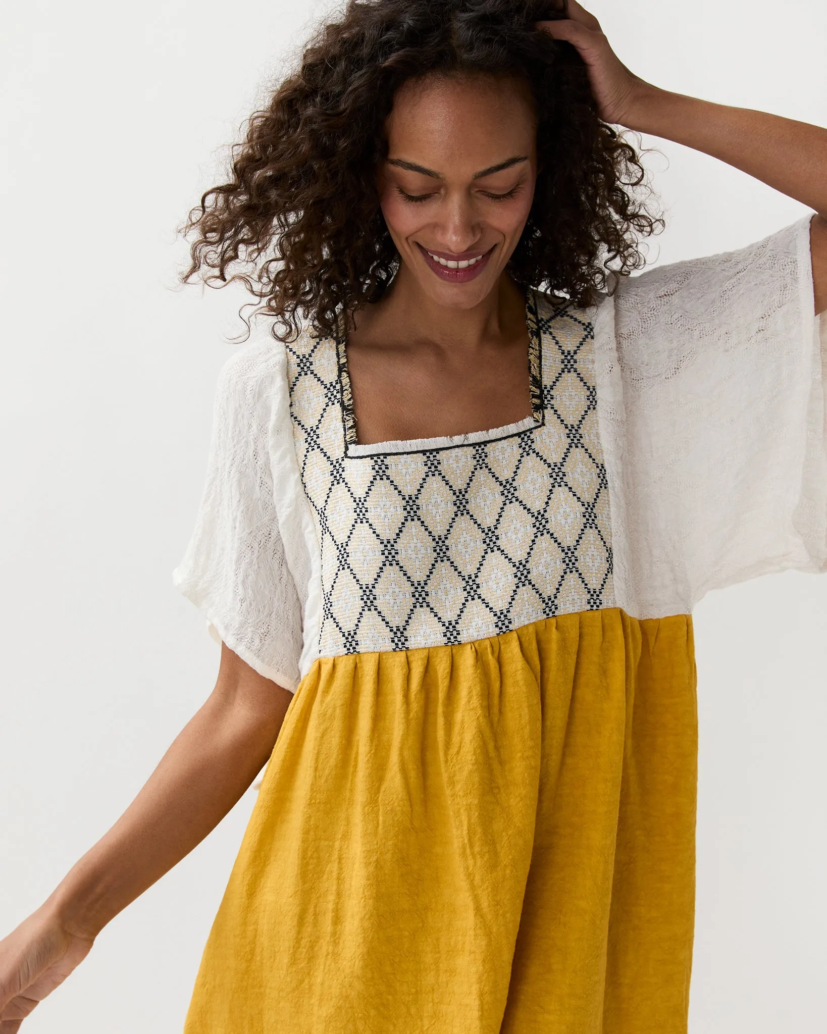 Laura Long Dress in Ocra sold by Mashburn product image thumbnail 2