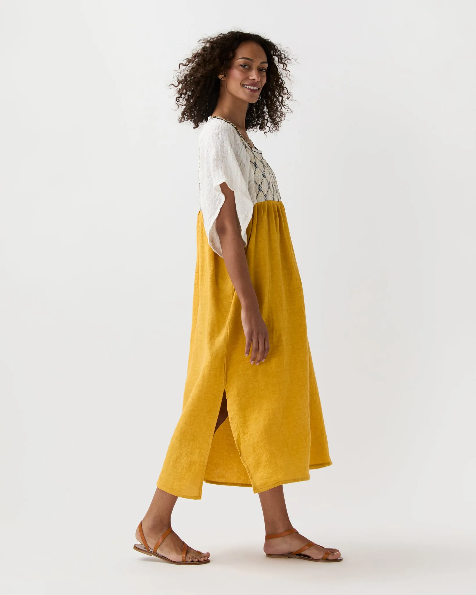 Laura Long Dress in Ocra sold by Mashburn product image thumbnail 3
