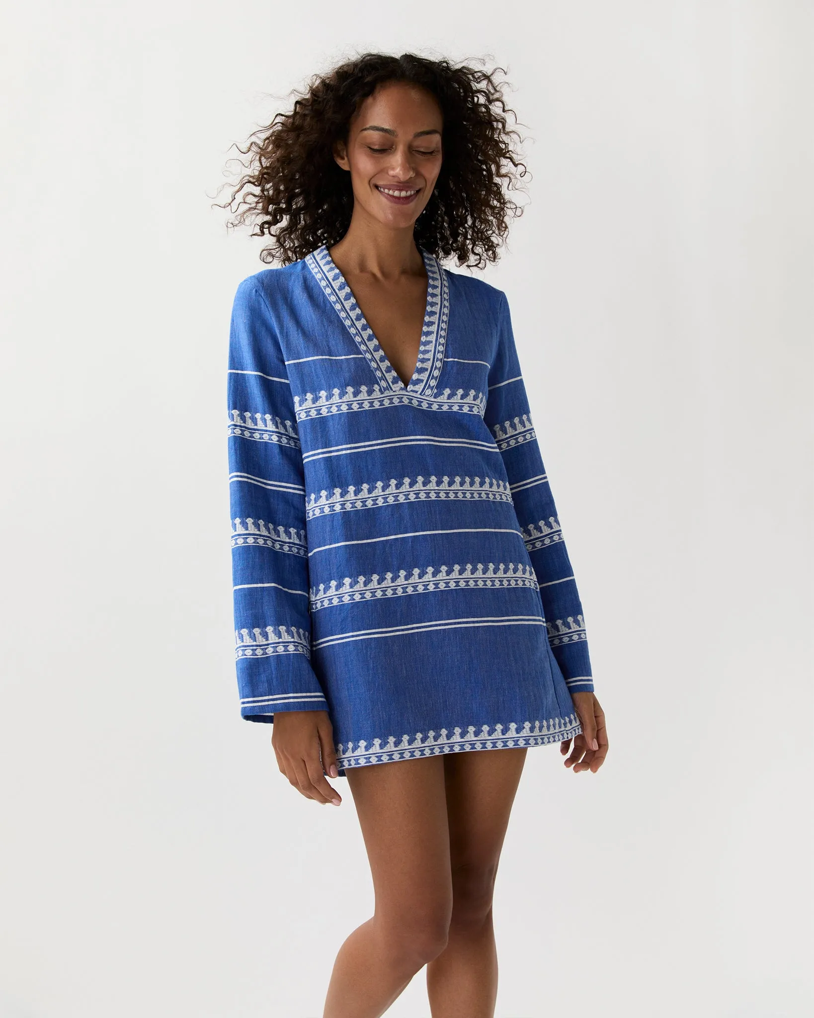 Raey Column Dress in Tebibi Blue sold by Mashburn product image thumbnail 2