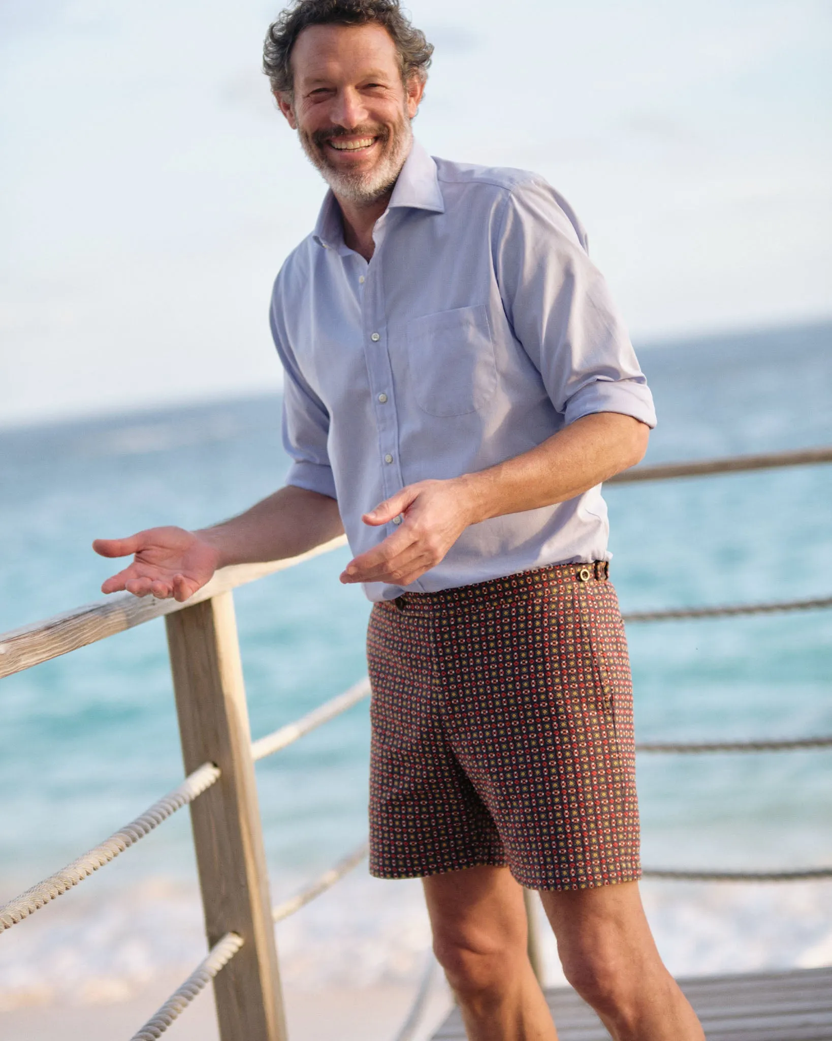 Spread Collar Dress Shirt in Blue Micro Cellulare sold by Mashburn product image thumbnail 3
