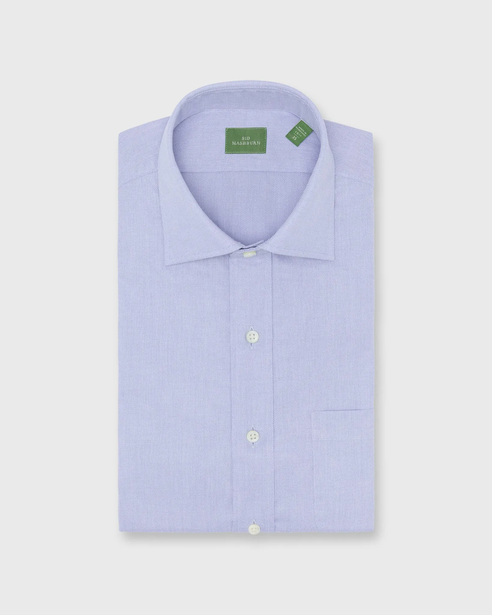 Spread Collar Dress Shirt in Blue Micro Cellulare sold by Mashburn