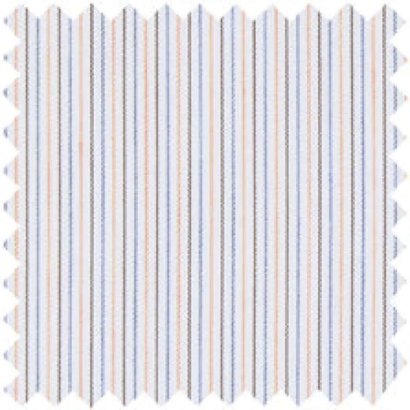 Made-to-Measure Shirt in Coral/Sky/Brown Hairline Stripe Poplin made by Sid Mashburn