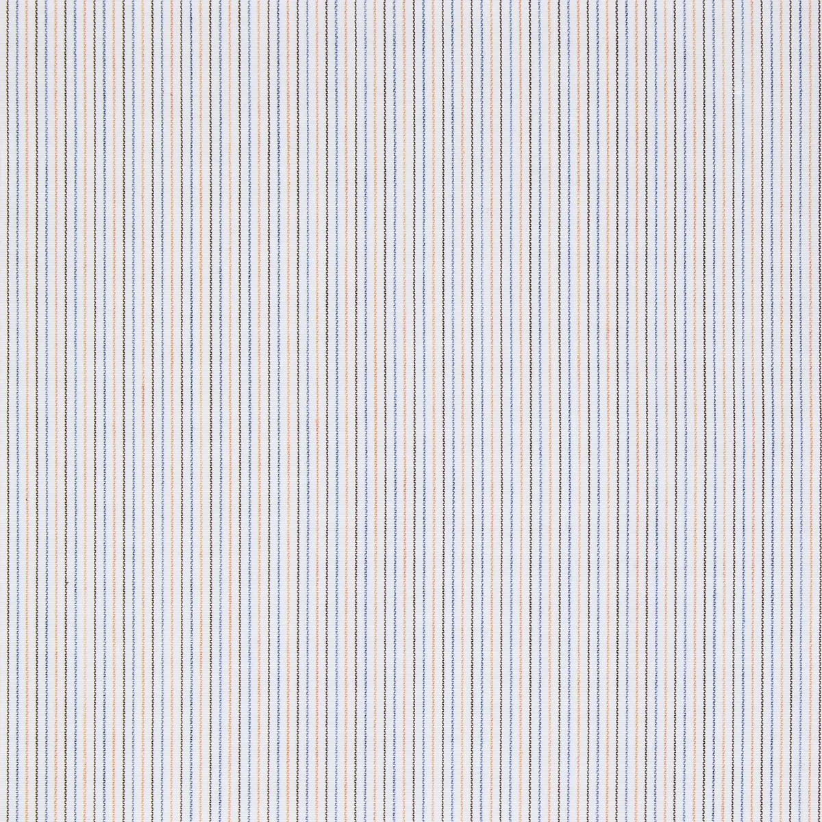 Made-to-Measure Shirt in Coral/Sky/Brown Hairline Stripe Poplin sold by Mashburn product image thumbnail 2