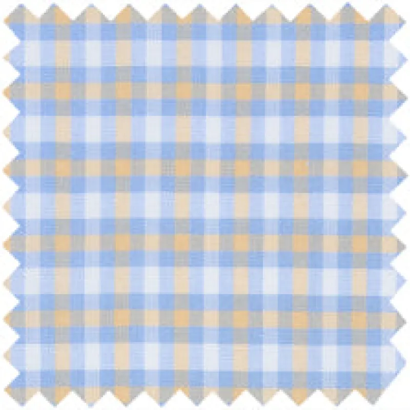 Made-to-Measure Shirt in Sky/Peach/White Check Poplin made by Sid Mashburn