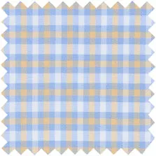 Made-to-Measure Shirt in Sky/Peach/White Check Poplin sold by Mashburn