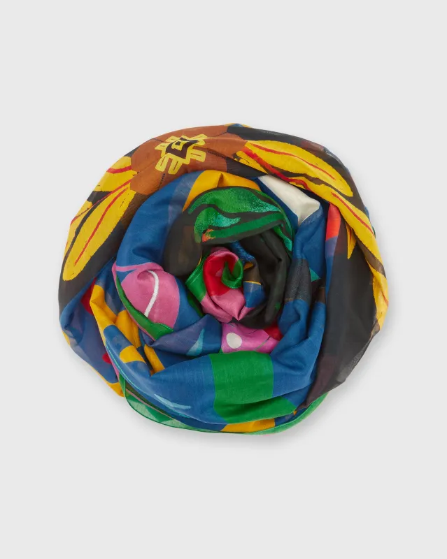 Cotton Silk Scarf in Dreaming Tree made by Mashburn
