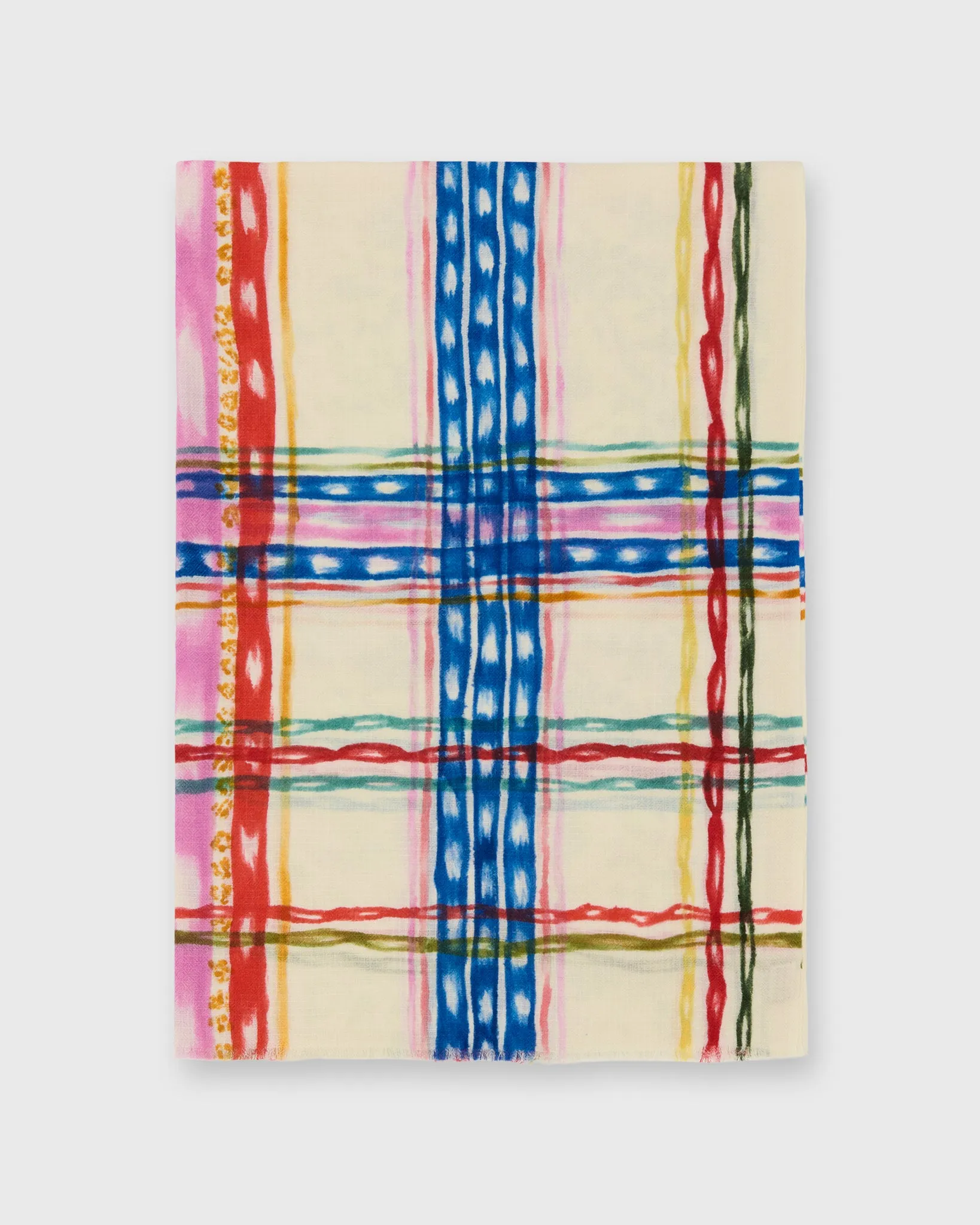 Tutti Frutti Tartan Scarf in Ivory Combo sold by Mashburn product image thumbnail 2