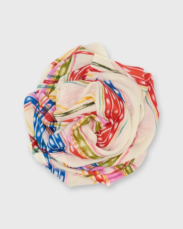 Tutti Frutti Tartan Scarf in Ivory Combo made by Mashburn