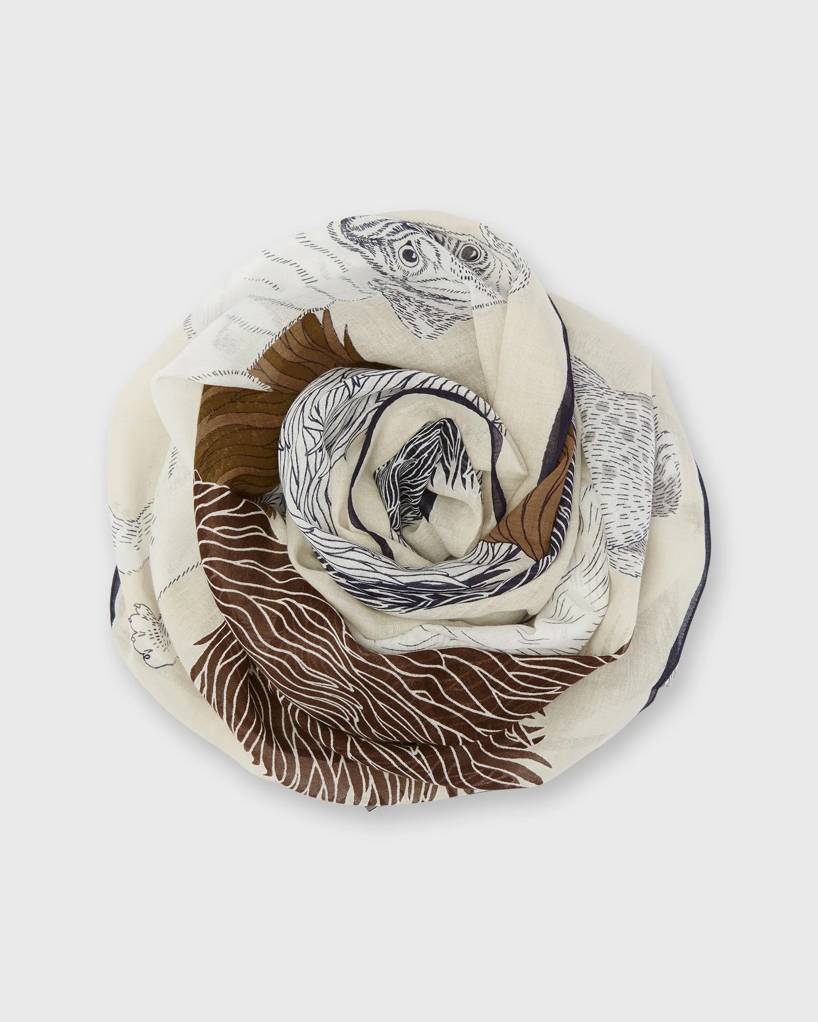Toutou Scarf in White Cotton sold by Mashburn