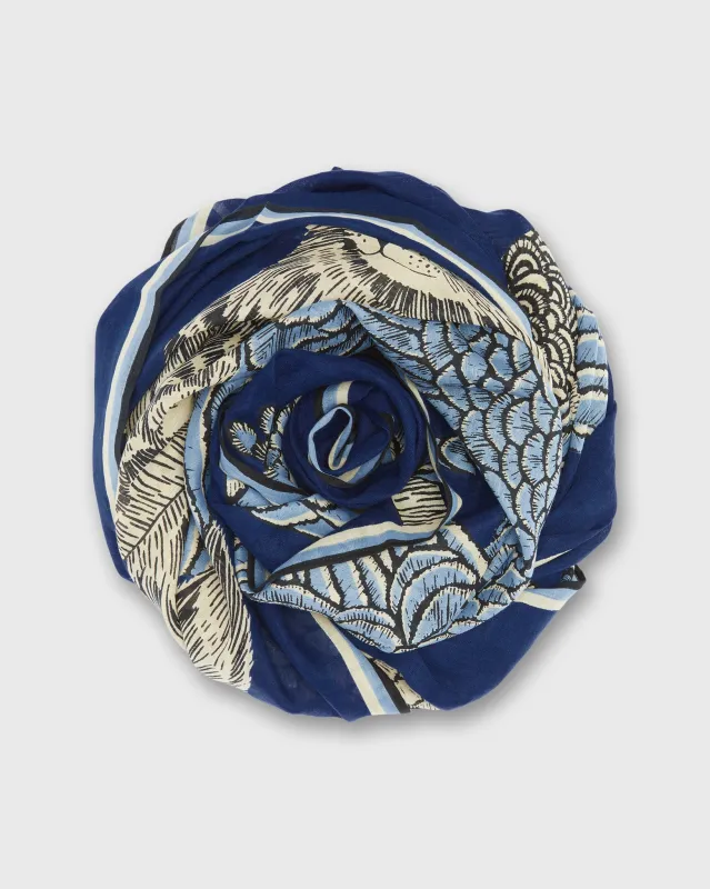 Caracat Scarf in Blue Cotton made by Inoui Editions