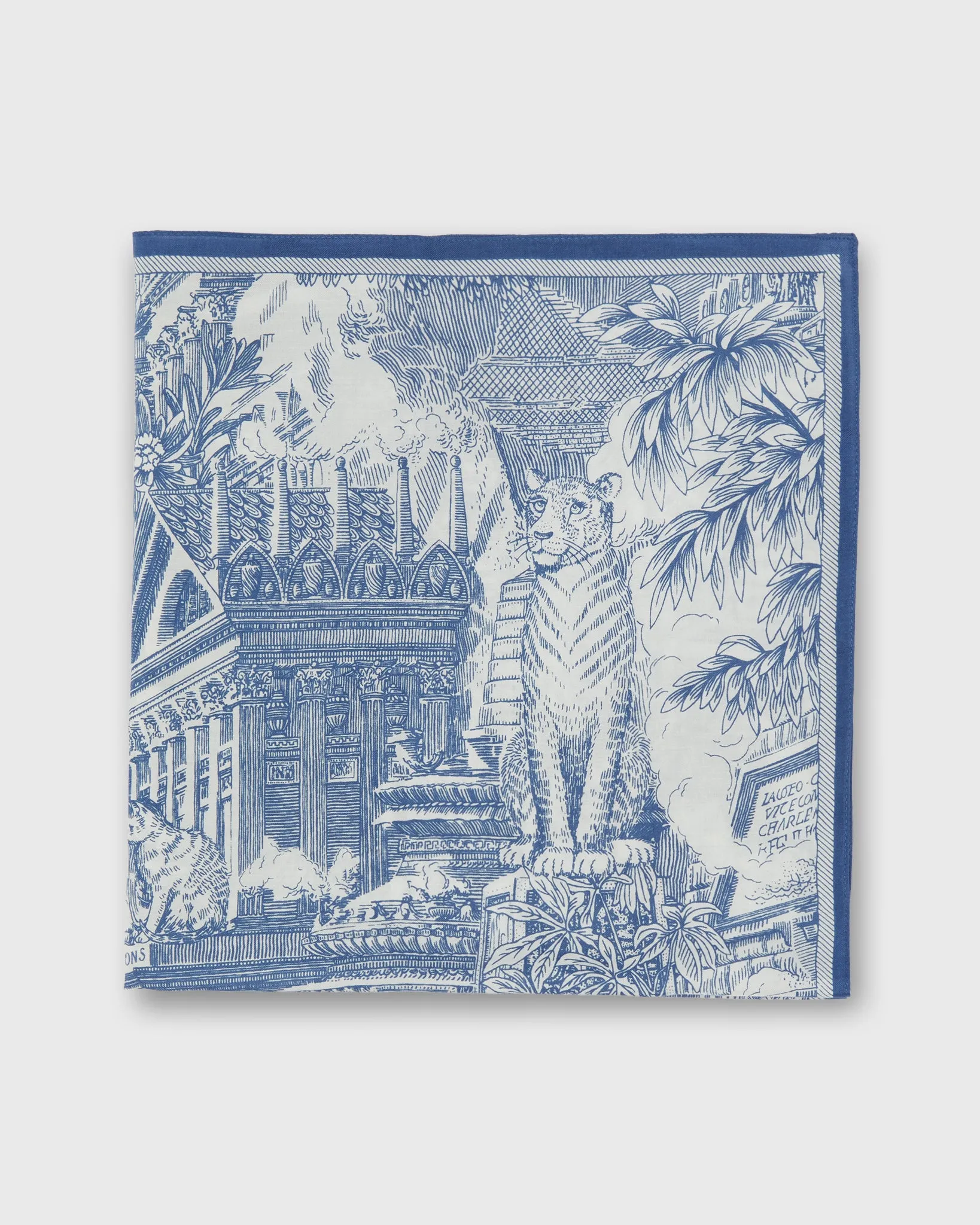 Piranesi Square Scarf in Blue Cotton Silk sold by Mashburn product image thumbnail 2