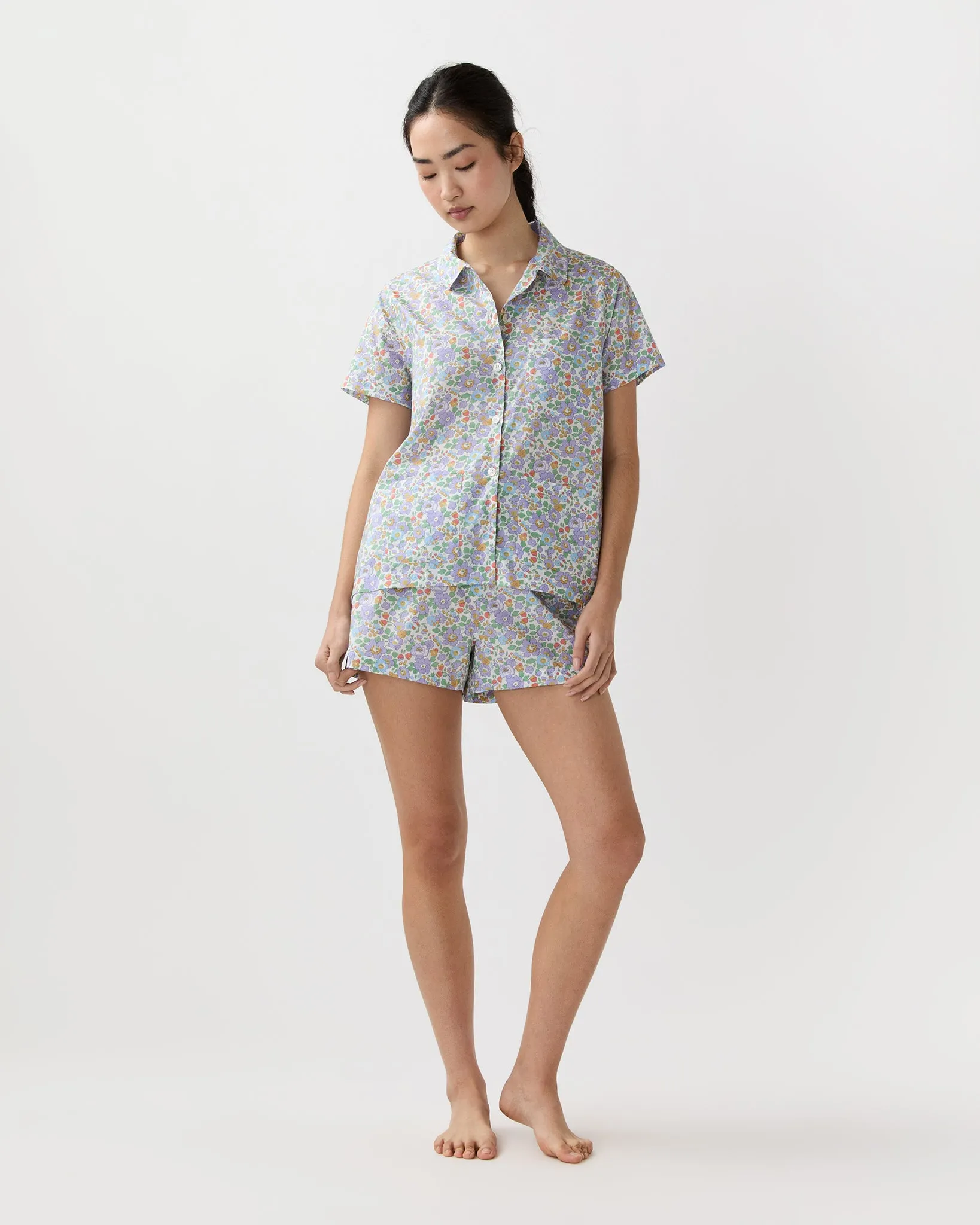 Jasmine Pajama Shorts Set in Purple/Multi Betsy Liberty Fabric sold by Mashburn product image thumbnail 3