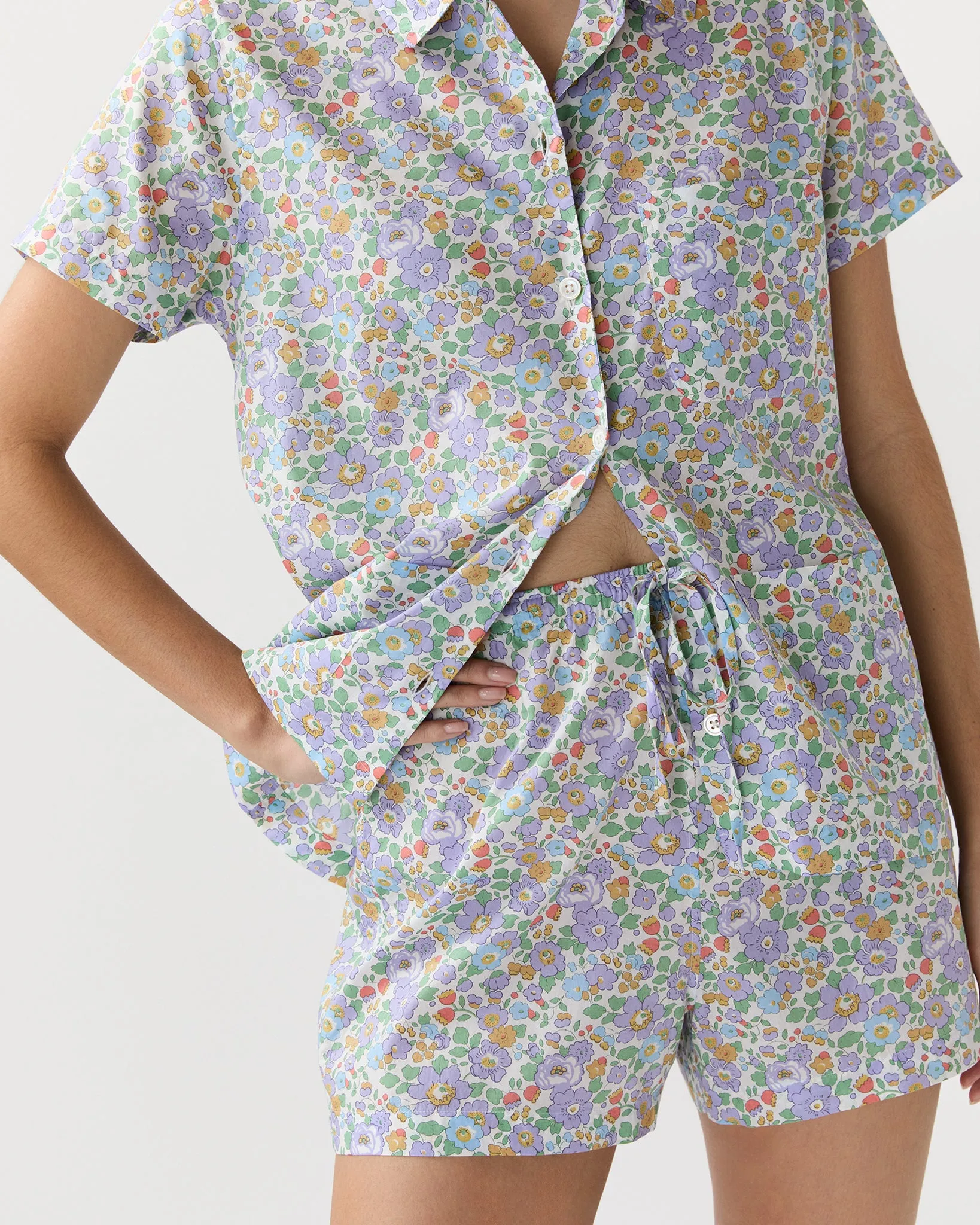 Jasmine Pajama Shorts Set in Purple/Multi Betsy Liberty Fabric sold by Mashburn product image thumbnail 2