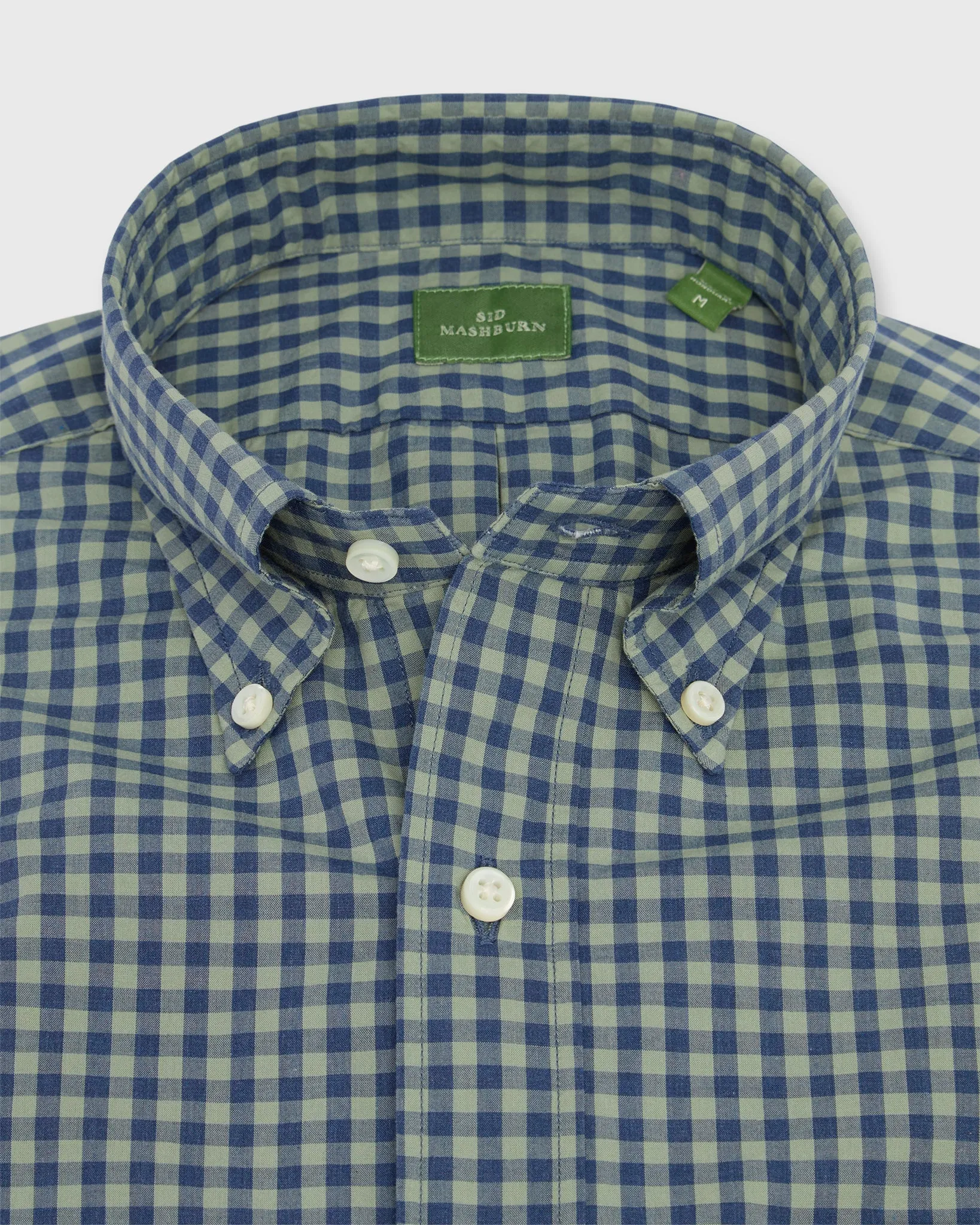 Button-Down Sport Shirt in Lovat/Heather Blue Gingham sold by Mashburn product image thumbnail 2