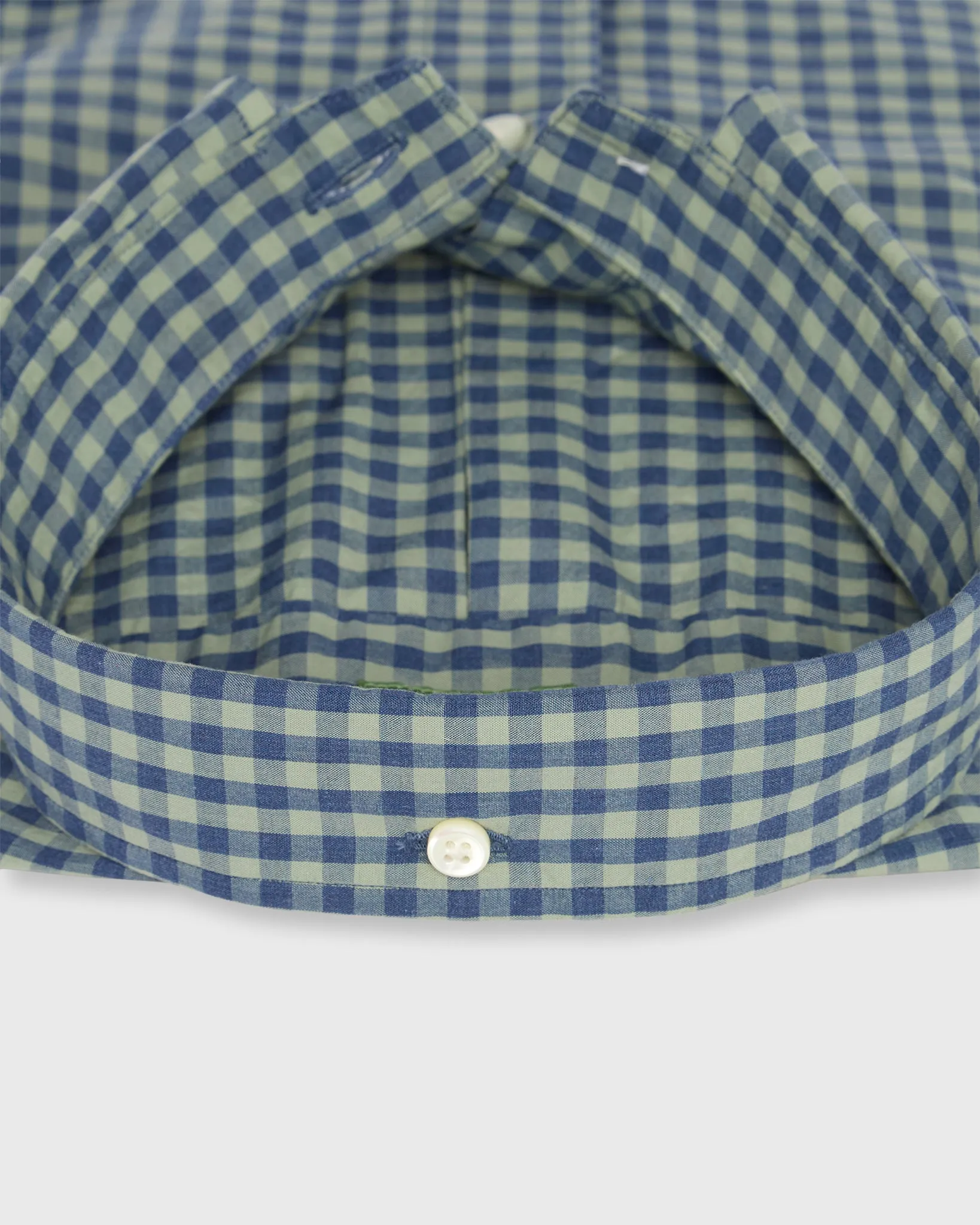 Button-Down Sport Shirt in Lovat/Heather Blue Gingham sold by Mashburn product image thumbnail 3