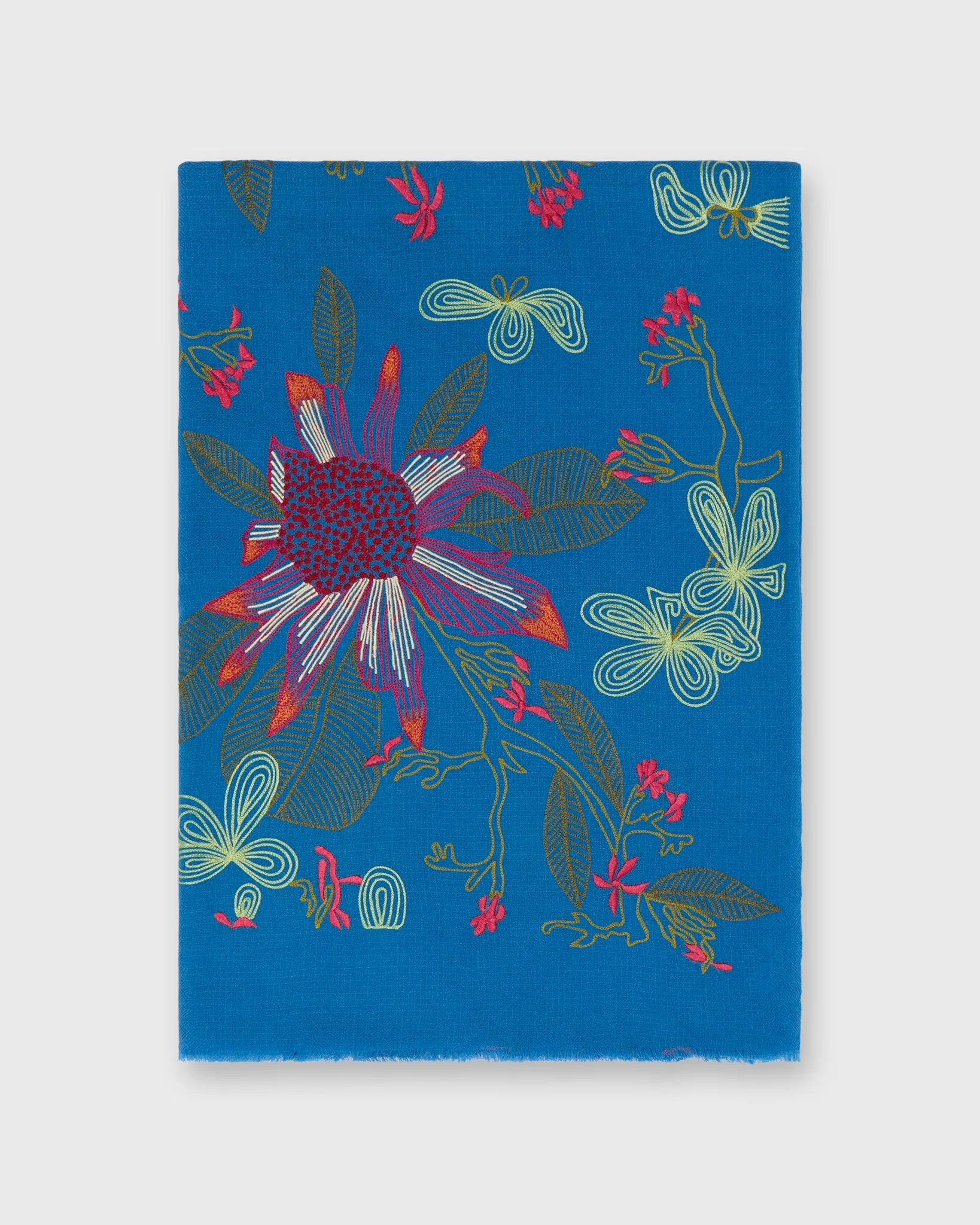 Imperial Bouquet Scarf in Mediterranean Blue sold by Mashburn product image thumbnail 2
