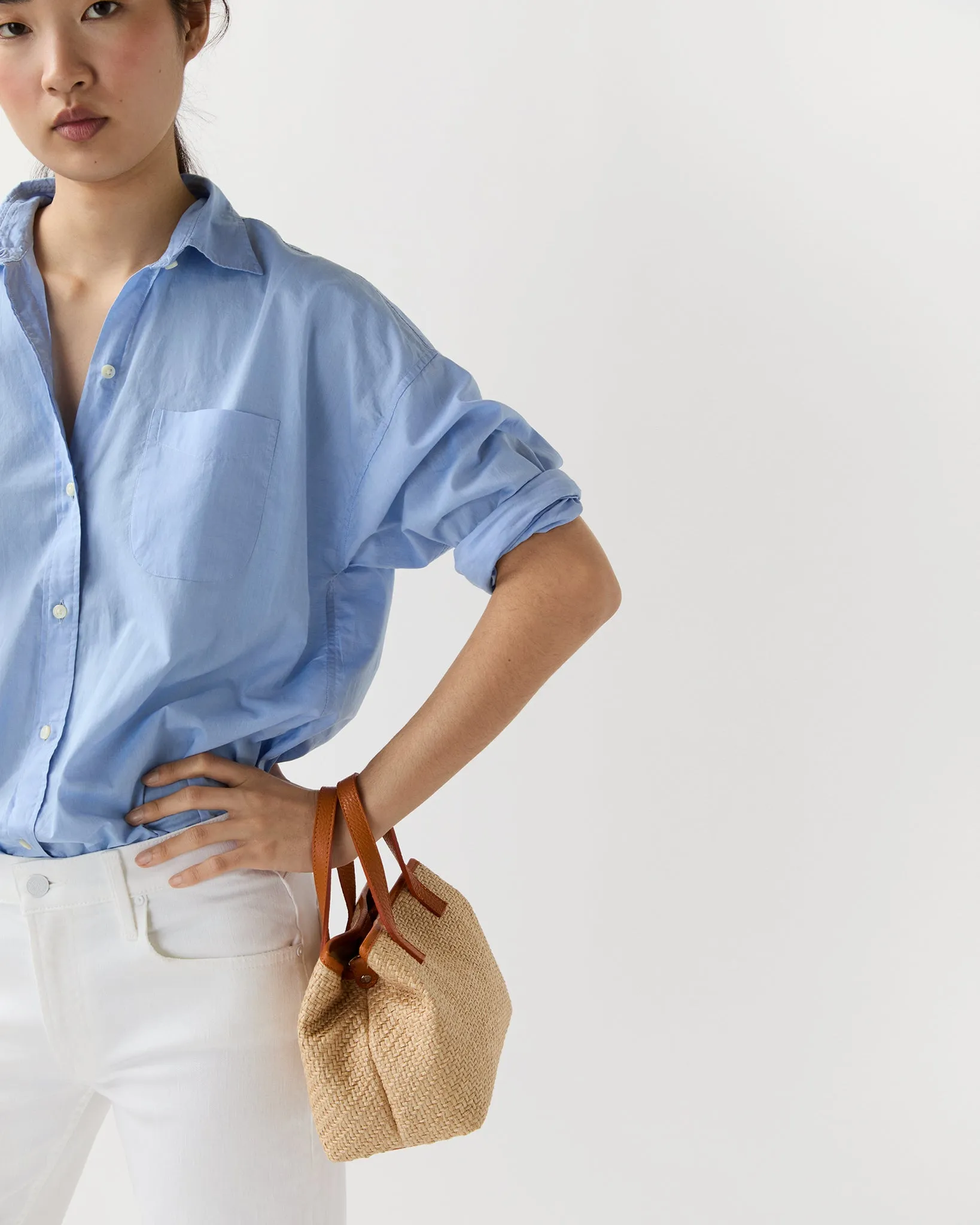 Small Judith Tote in Natural/Orange Raffia/Leather sold by Mashburn product image thumbnail 2