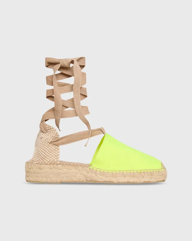 Pia Low Espadrille in Fluo Yellow Canvas made by Mashburn