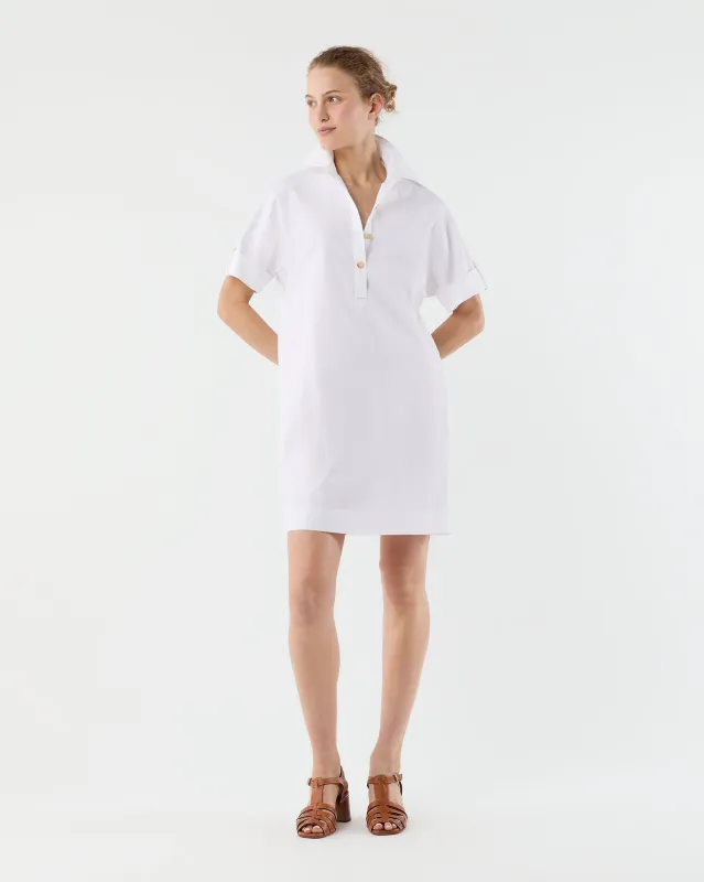 Molly Dress in White Poplin made by Mashburn