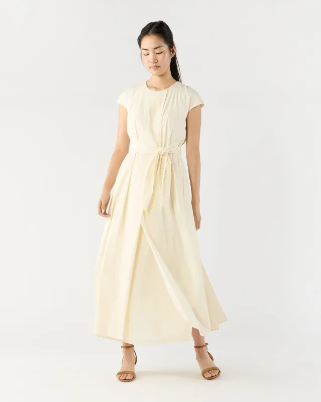 Scarlett Dress in Natural Paperweight Stretch Poplin made by Mashburn
