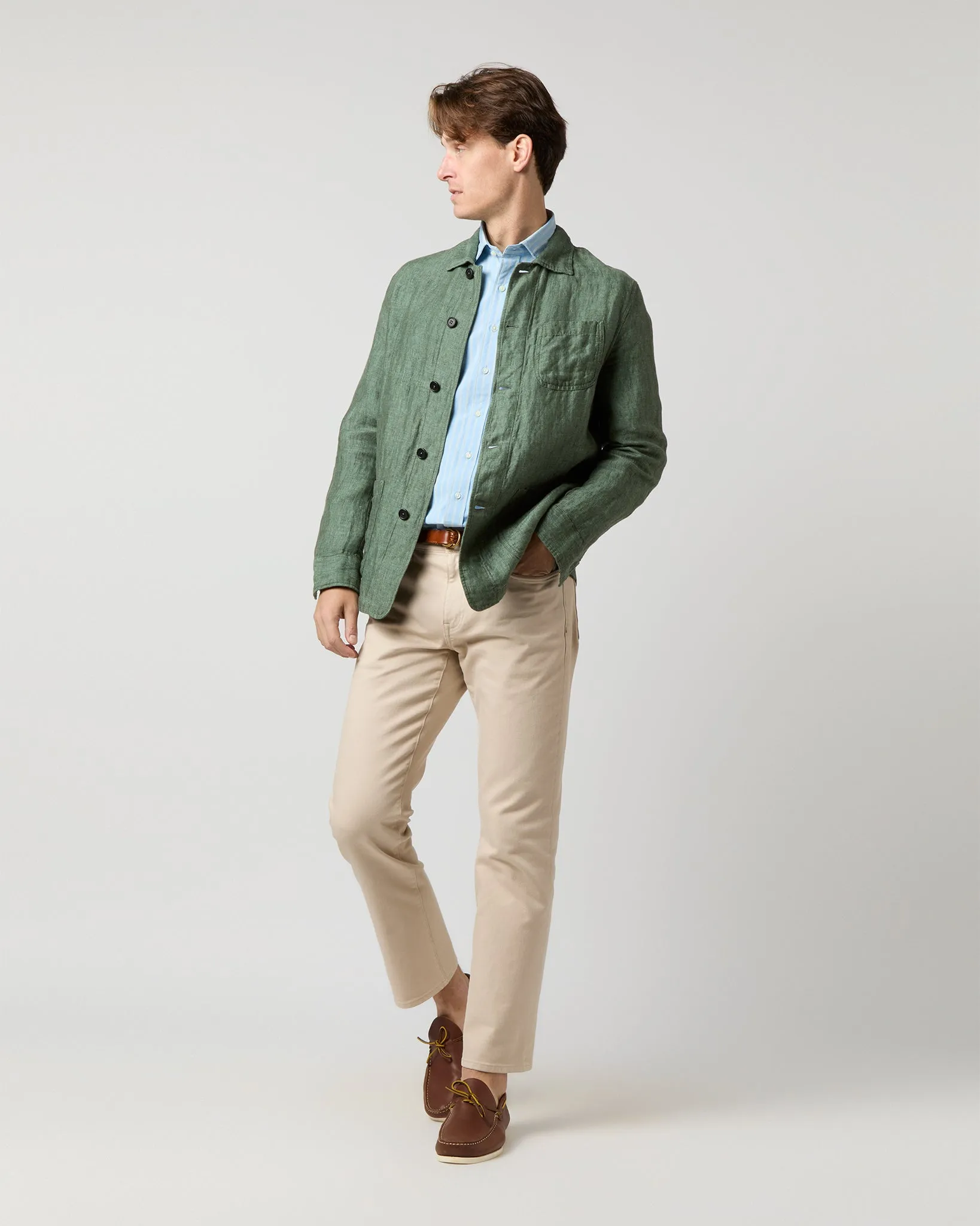 Chore Jacket in Moss Linen sold by Mashburn product image thumbnail 3