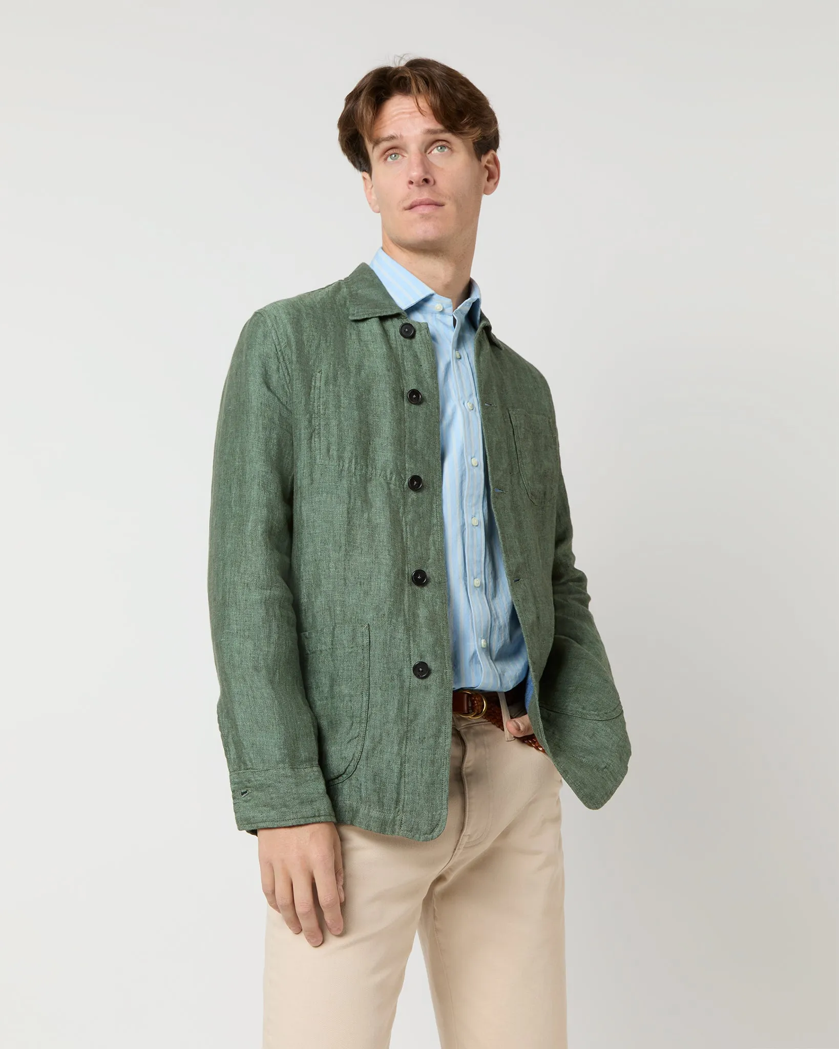 Chore Jacket in Moss Linen sold by Mashburn product image thumbnail 2