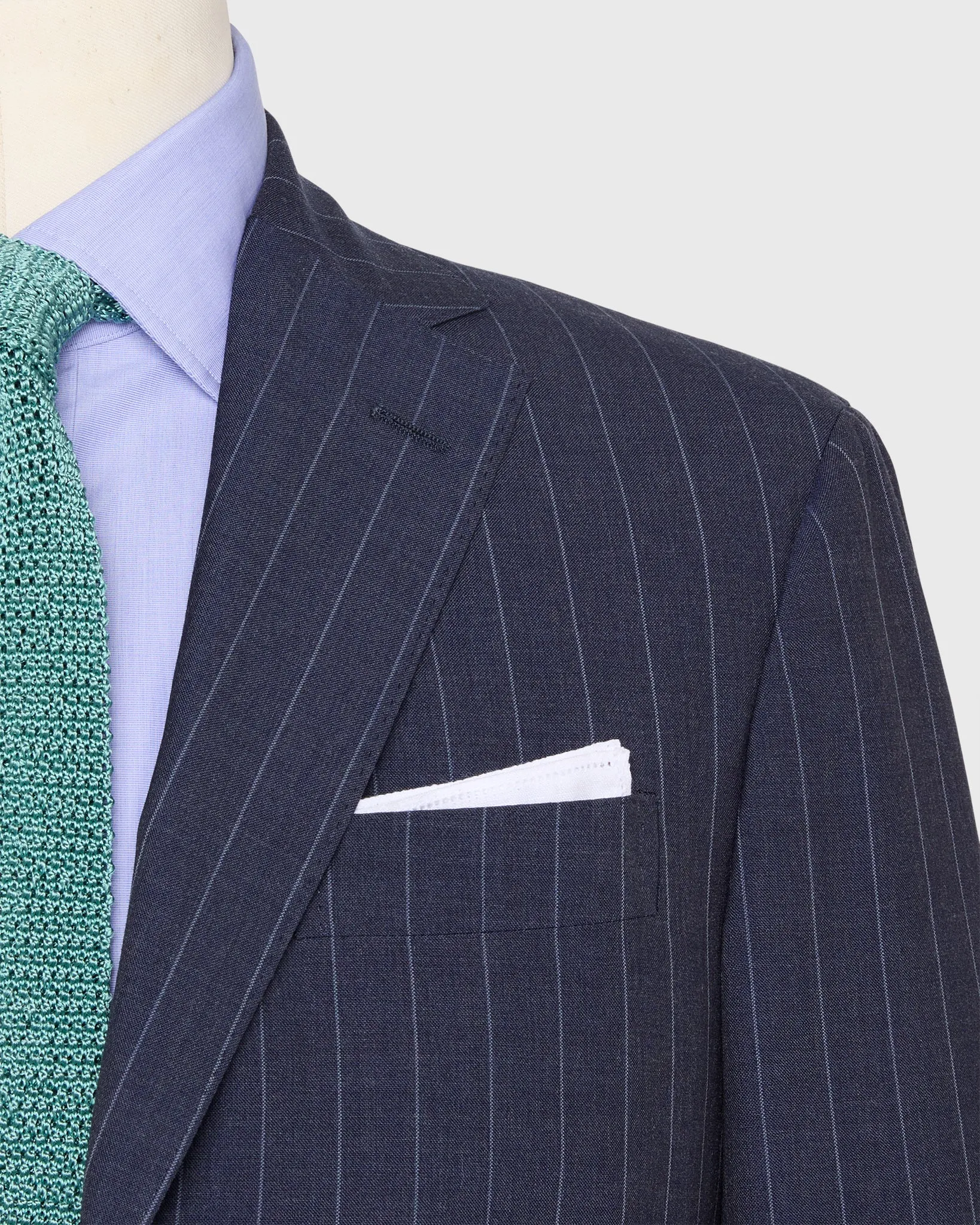 Virgil No. 3 Suit in Airforce/Sky Chalk Stripe Plainweave sold by Mashburn product image thumbnail 2
