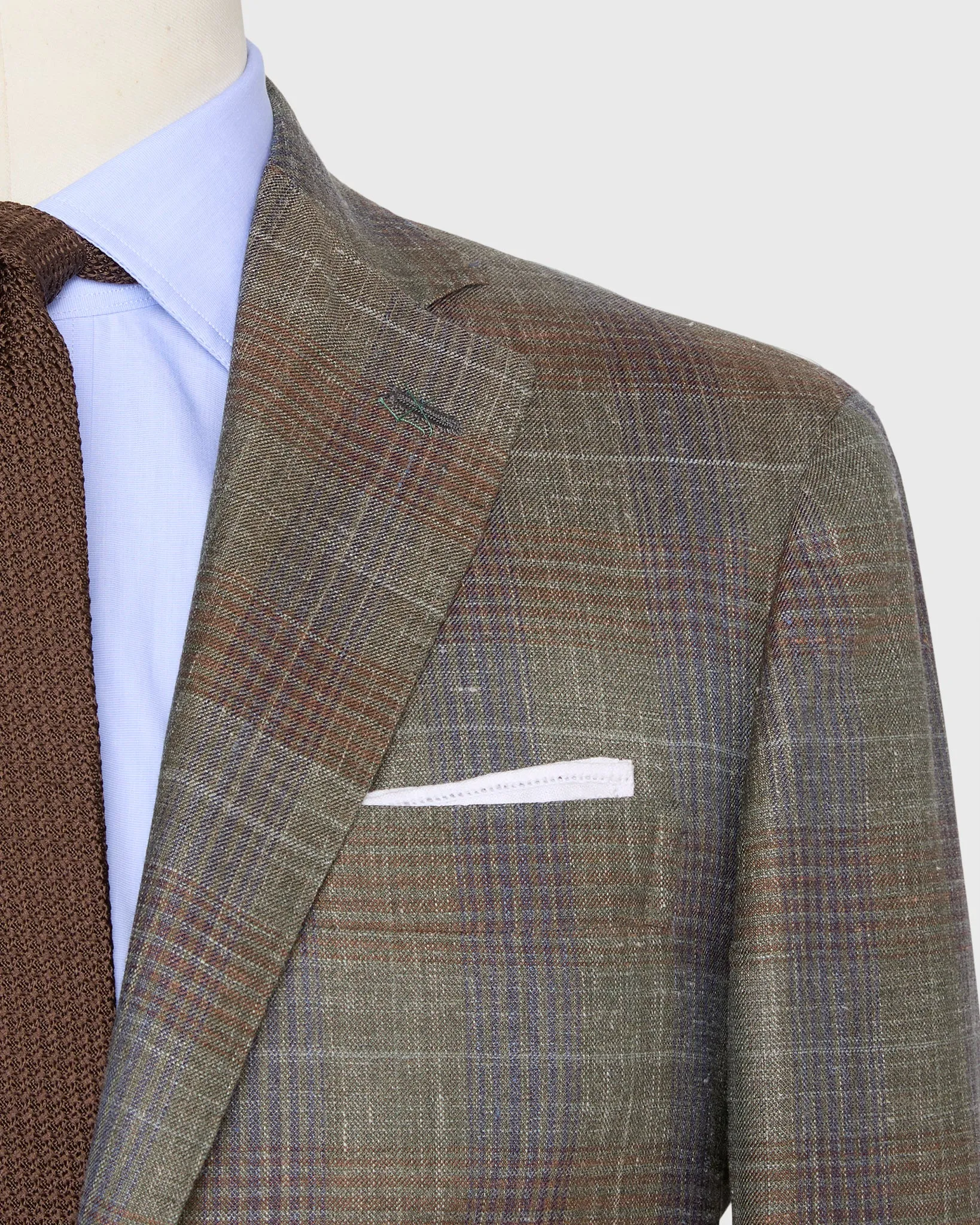 Virgil No. 4 Jacket in Olive/Blue/Brown Plaid Twill sold by Mashburn product image thumbnail 2