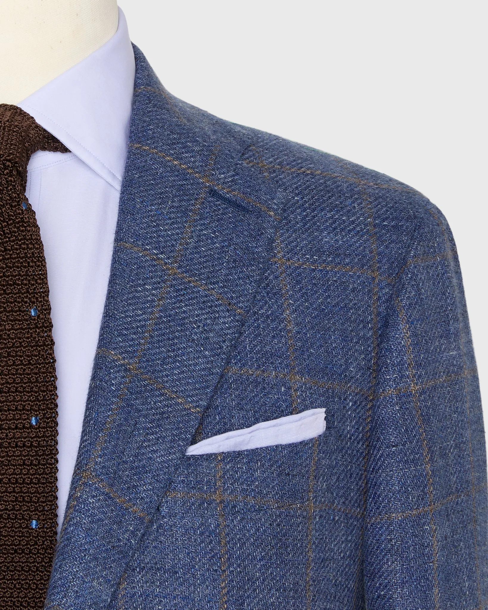 Virgil No. 3 Jacket in Blue/Brown Windowpane Hopsack sold by Mashburn product image thumbnail 2