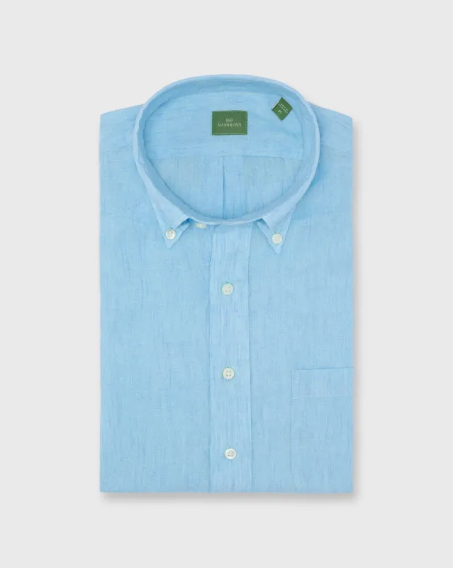 Button-Down Popover Sport Shirt in Seaglass Linen made by Sid Mashburn